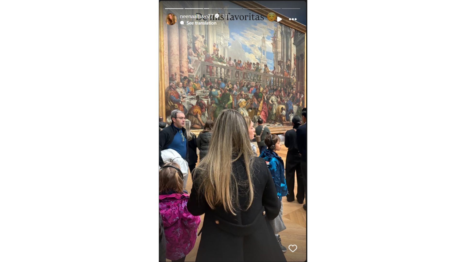Neena Altuve&#039;s Instagram story featuring &#039;The Wedding at Cana&#039; (Source: Instagram @neenaaltuve27)
