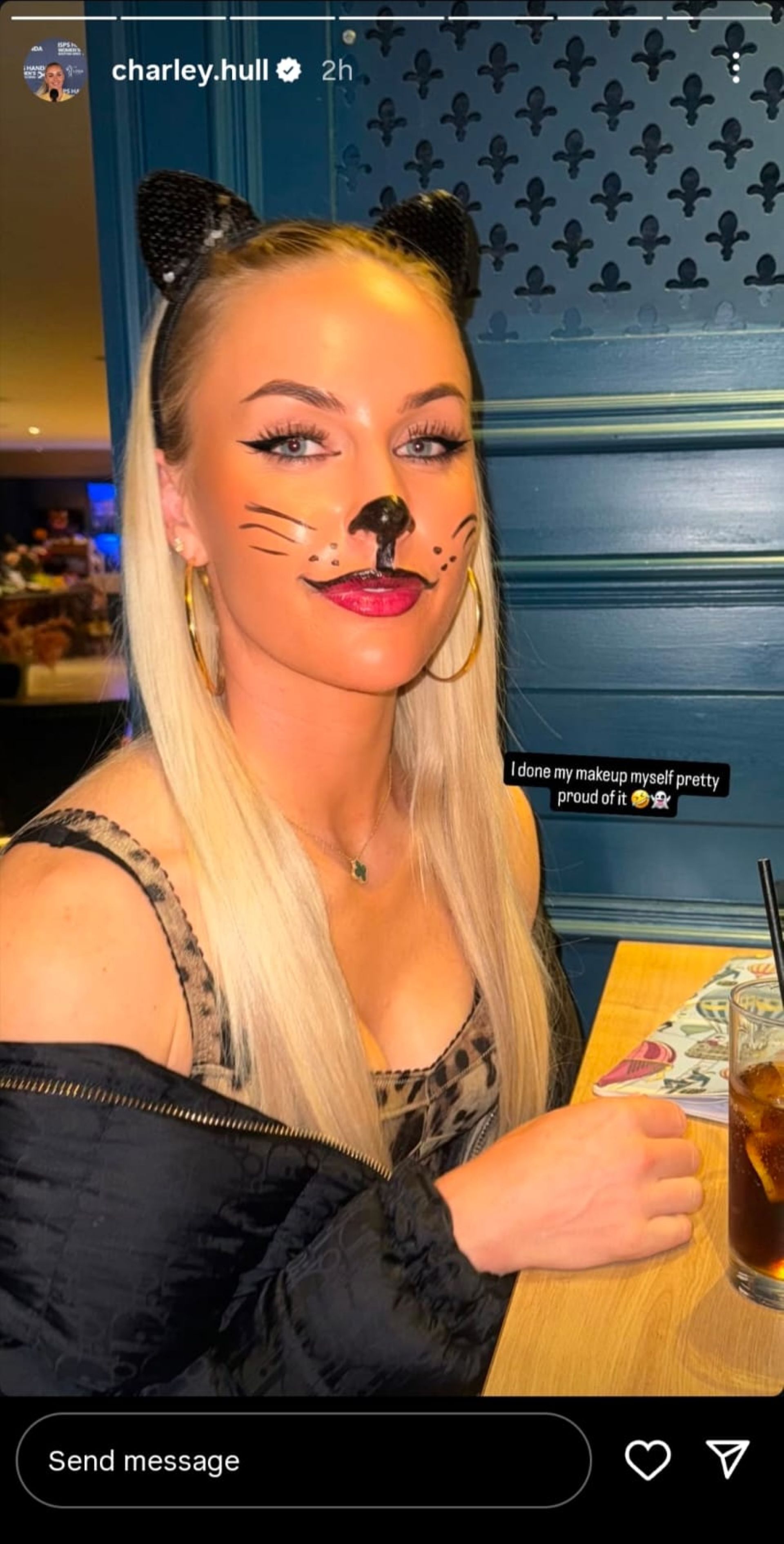 Still taken from Hull&#039;s Instagram story (Image Credit: Instagram @charley.hull)