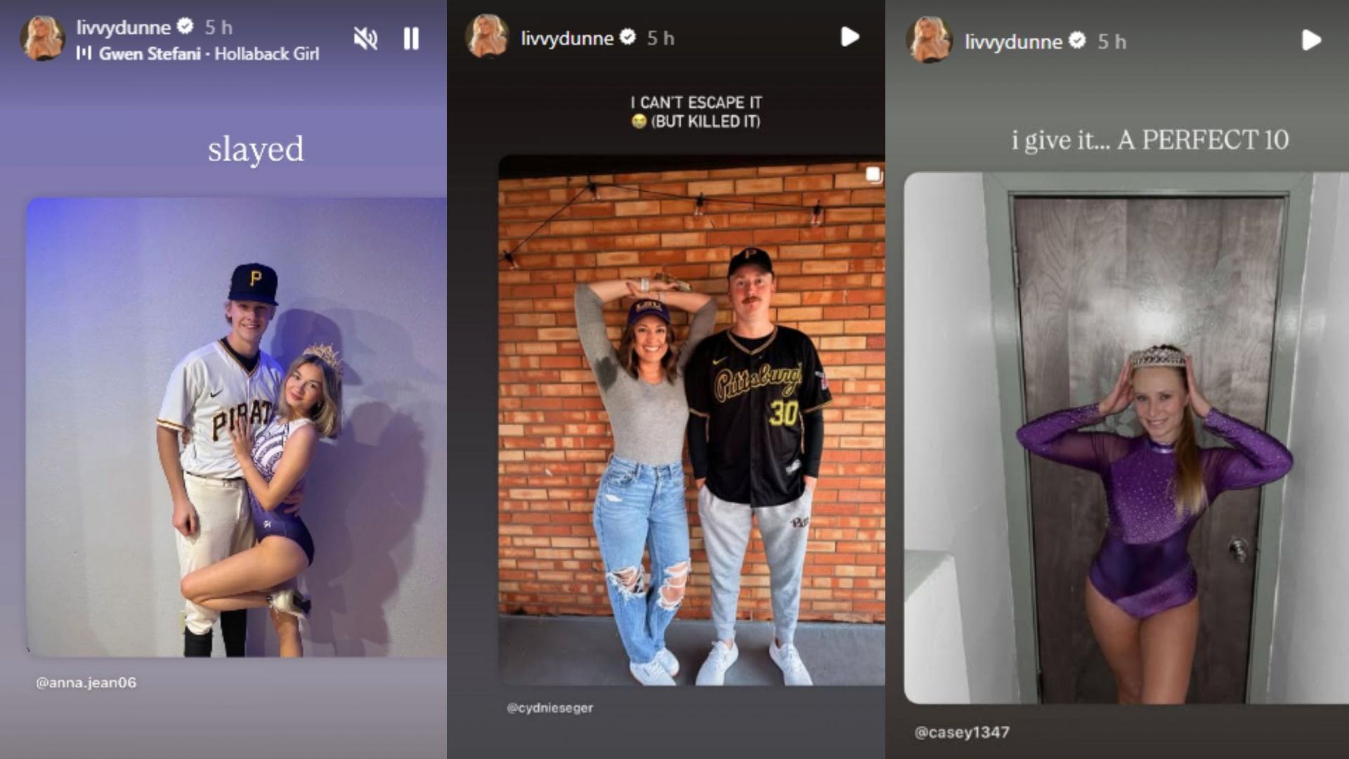 Screengrab of Olivia Dunne&#039;s Instagram stories on the imitation of her viral video [Image Source: Olivia Dunne&#039;s Instagram]