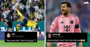 “Messi bench can’t do this for him” - Fans comment on video of Al-Nassr players on the bench reacting to Cristiano Ronaldo scoring bicycle kick goal