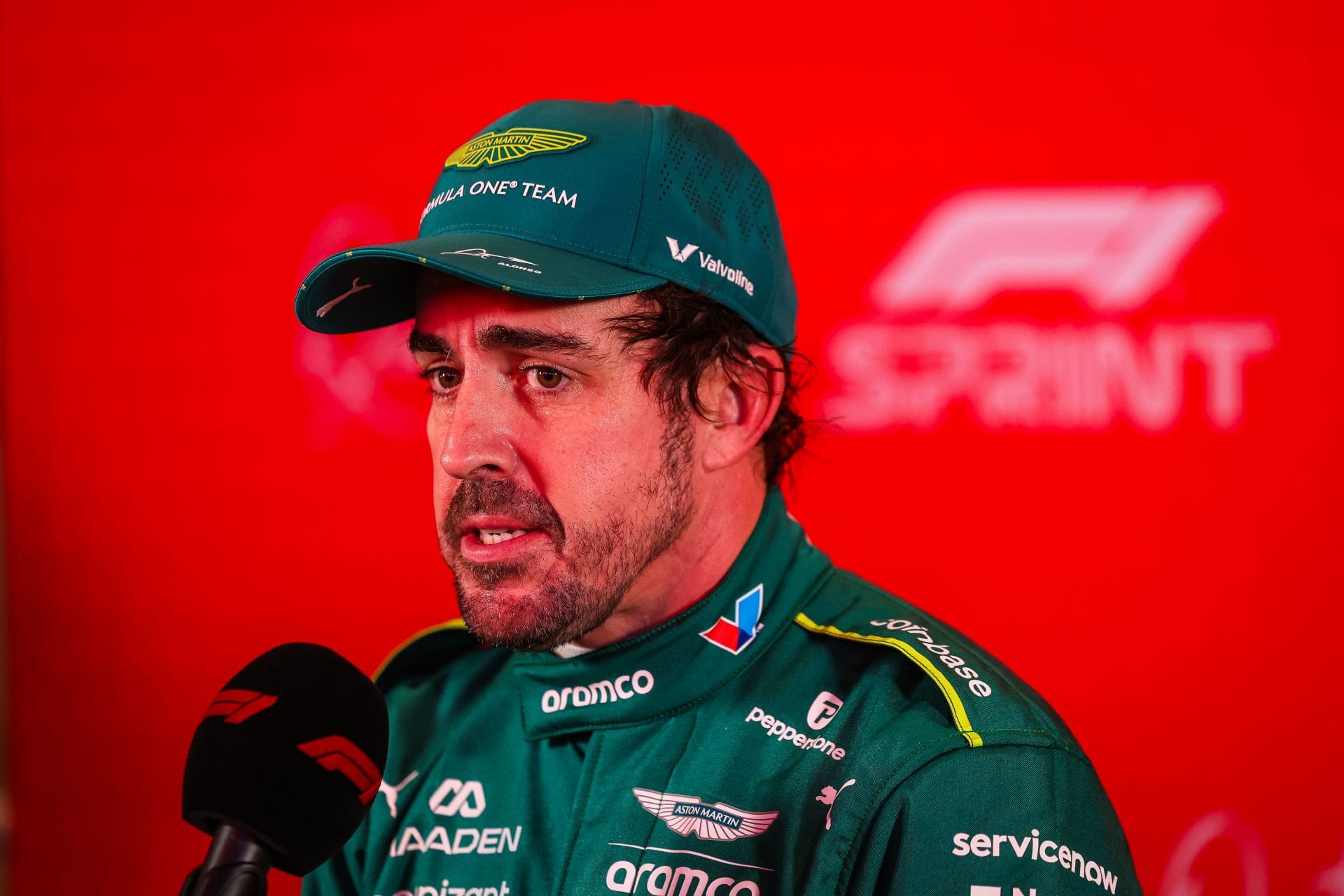 Aston Martin&#039;s Fernando Alonso after the sprint qualifying session for the 2025 F1 Grand Prix of Qatar race weekend - Source: Getty