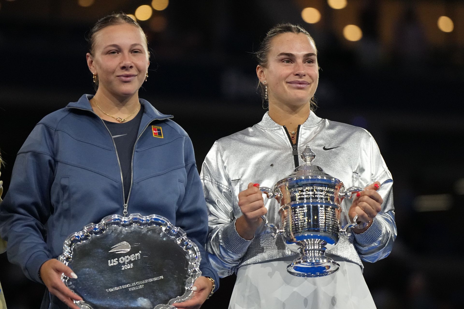 Amanda Anisimova and Aryna Sabalenka at the 2025 US Open - Source: Getty