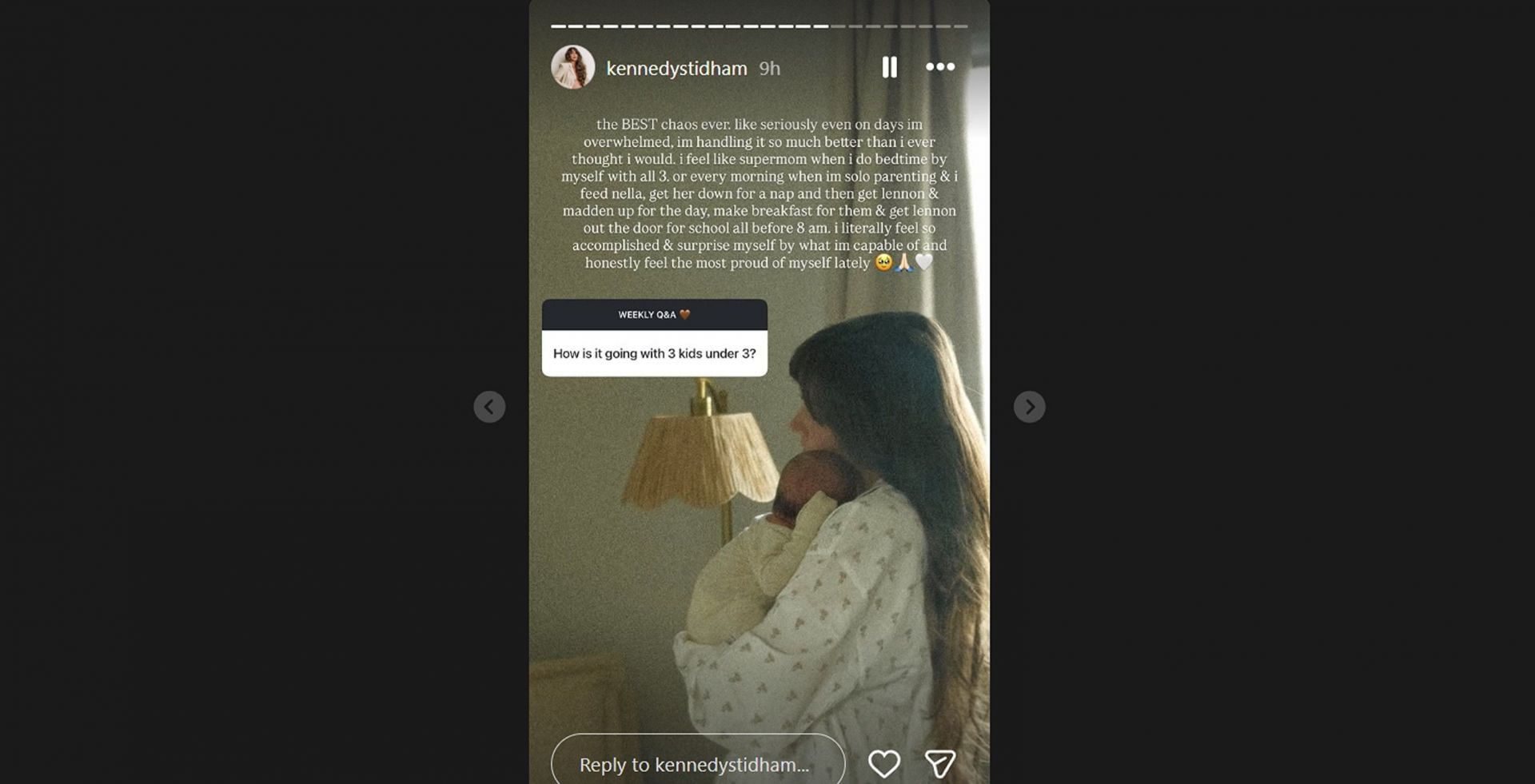 Broncos QB Jarrett Stidham's wife Kennedy's IG story/@kennedystidham