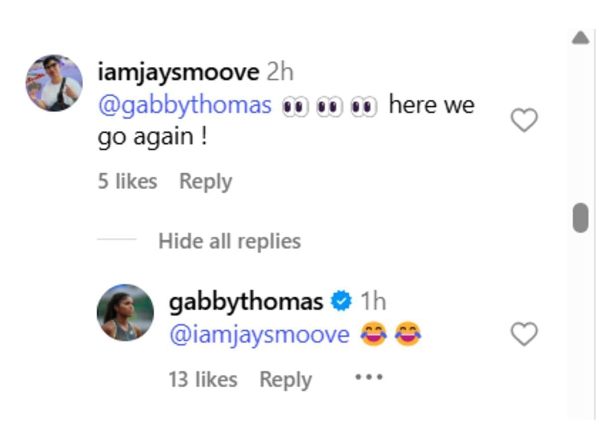 Thomas&#039; comment on Instagram