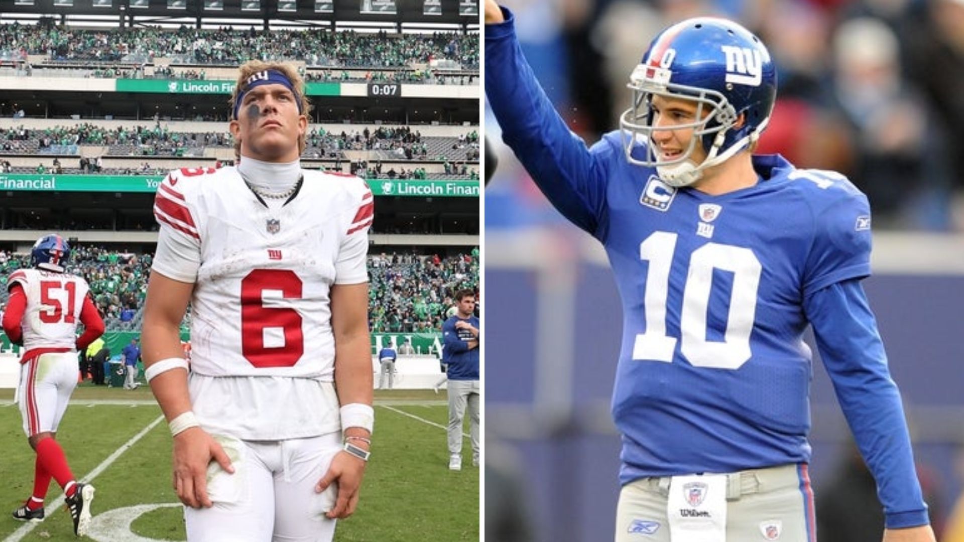 Jaxson Dart and Eli Manning (Credits: Getty Images)