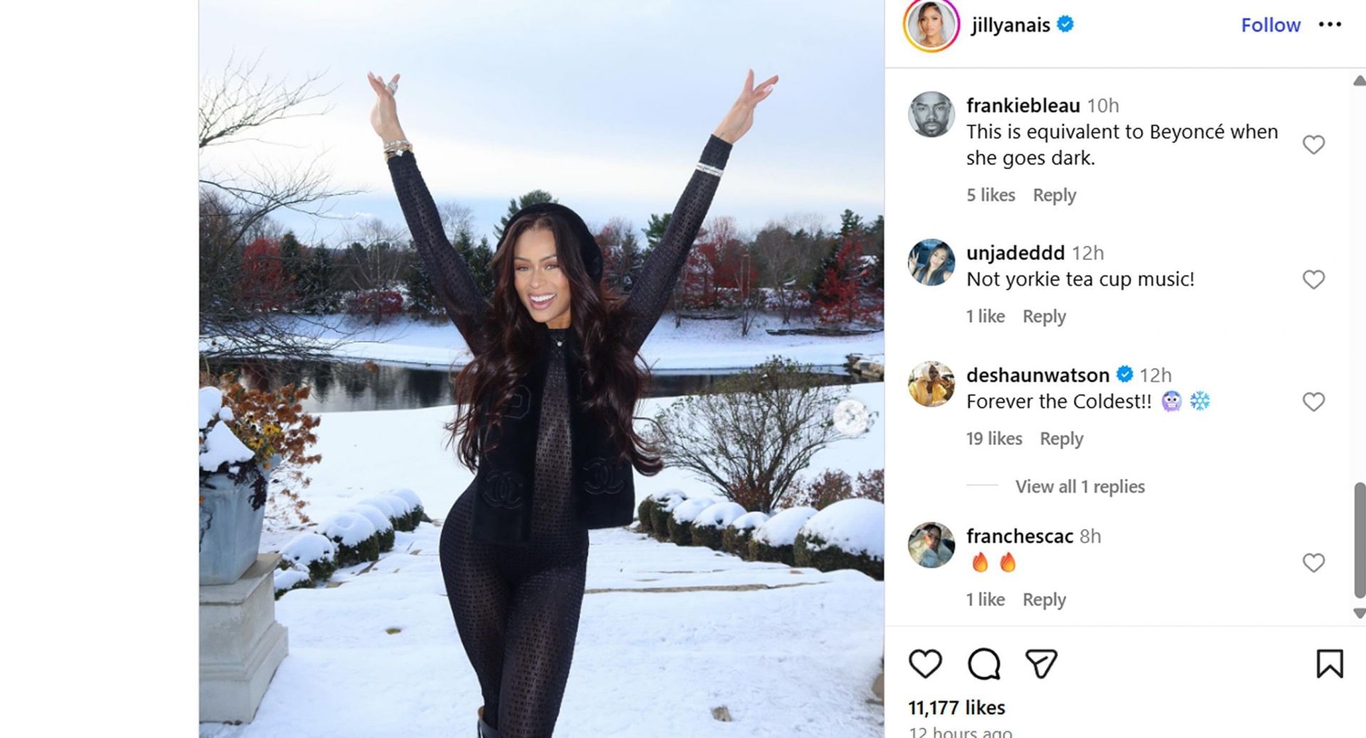 Deshaun Watson drops 3-word message as wife Jilly Anais&#039;s post/@jillyanais