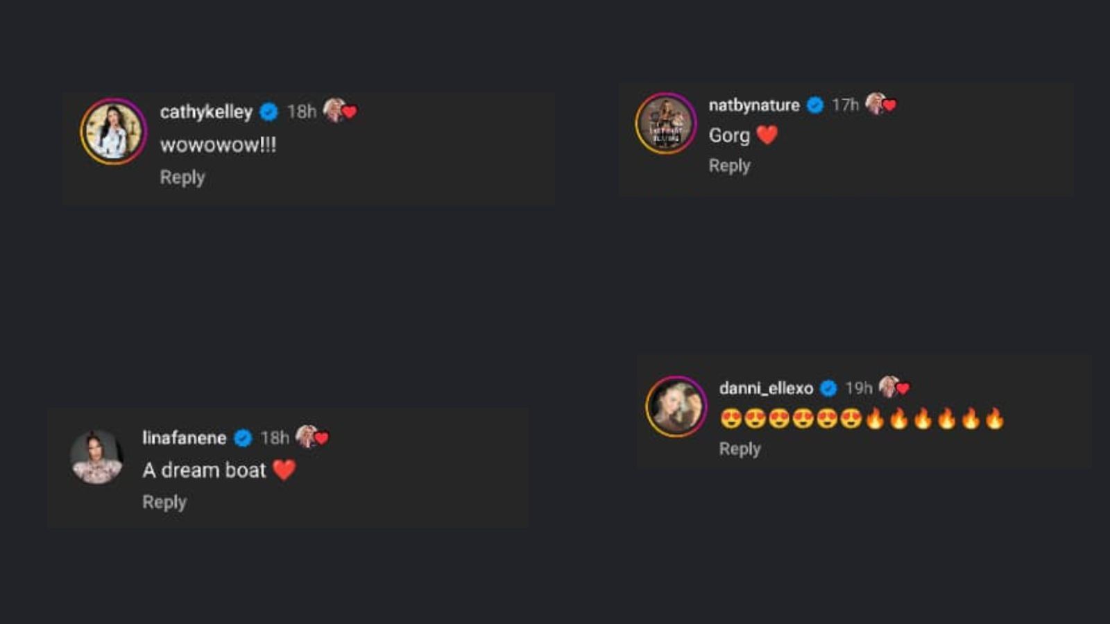 Charlotte Flair's comment (Image via Paquette's Instagram)