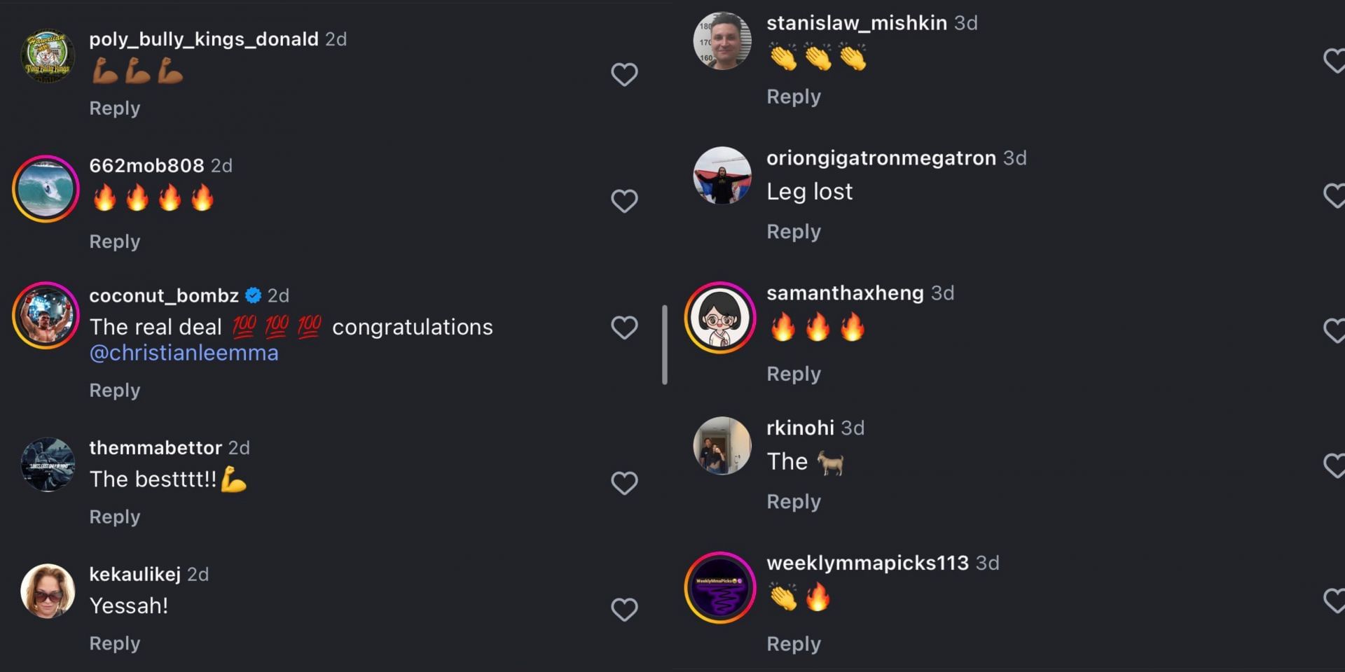 [Screenshots from Instagram @onechampionship]