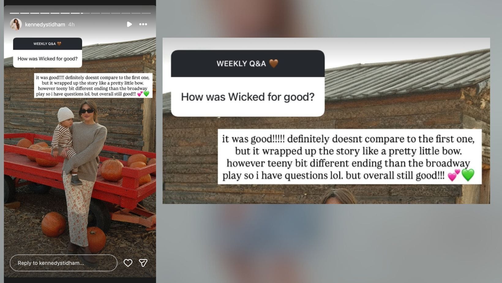 Jarrett Stidham&#039;s wife Kennedy dropped an honest review of Wicked (Image Credit: Kennedy/IG)