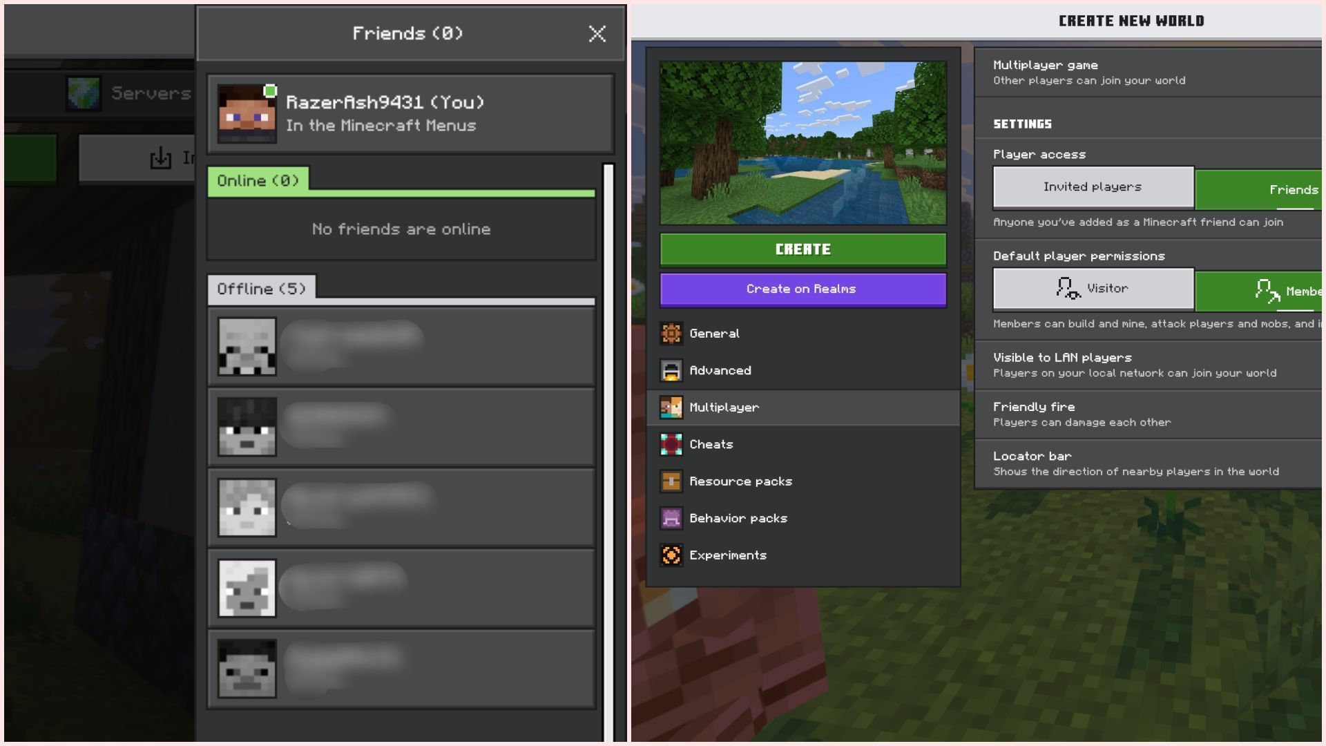 Add friends, create a new multiplayer world, and start enjoying (Image via Sportskeeda Gaming || Mojang Studios)