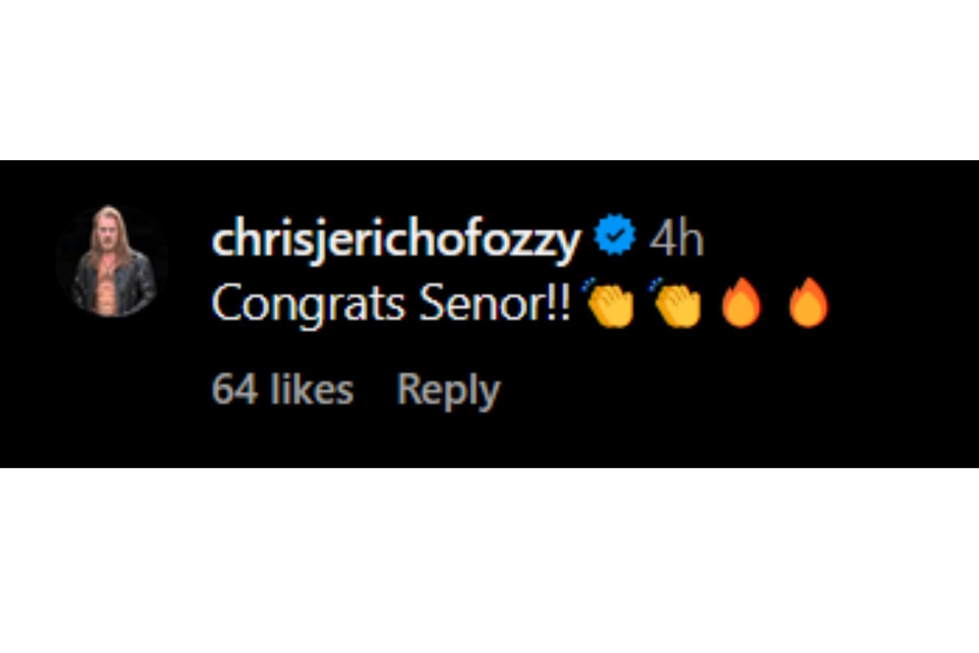 Jericho&#039;s comment following Claudio Castagnoli&#039;s CMLL World Title win [Image via @claudiocsro on Instagram]