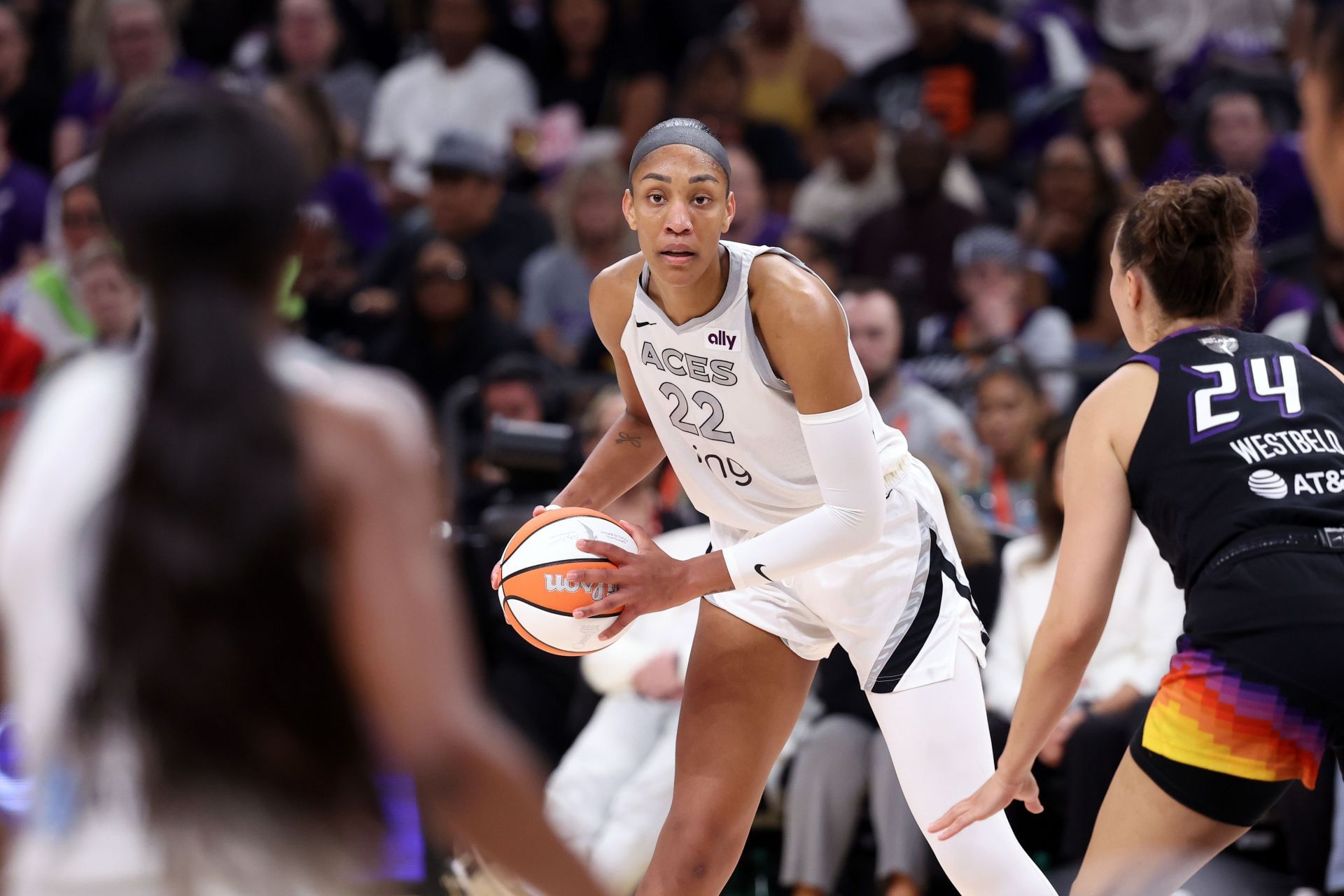 A&#039;ja Wilson #22 of the Las Vegas - Source: Getty