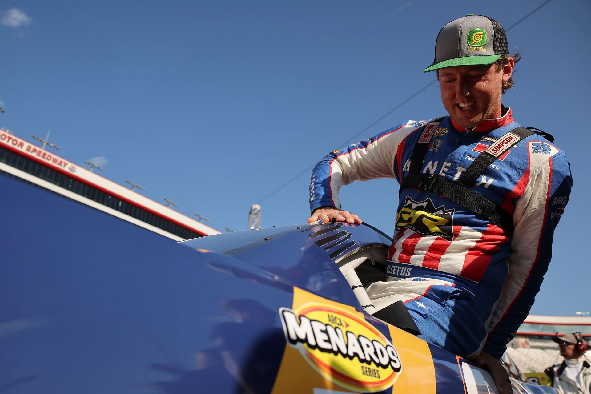 Cleetus McFarland (30) in the ARCA Menards Series Bush&#039;s Beans 200. Source: Getty