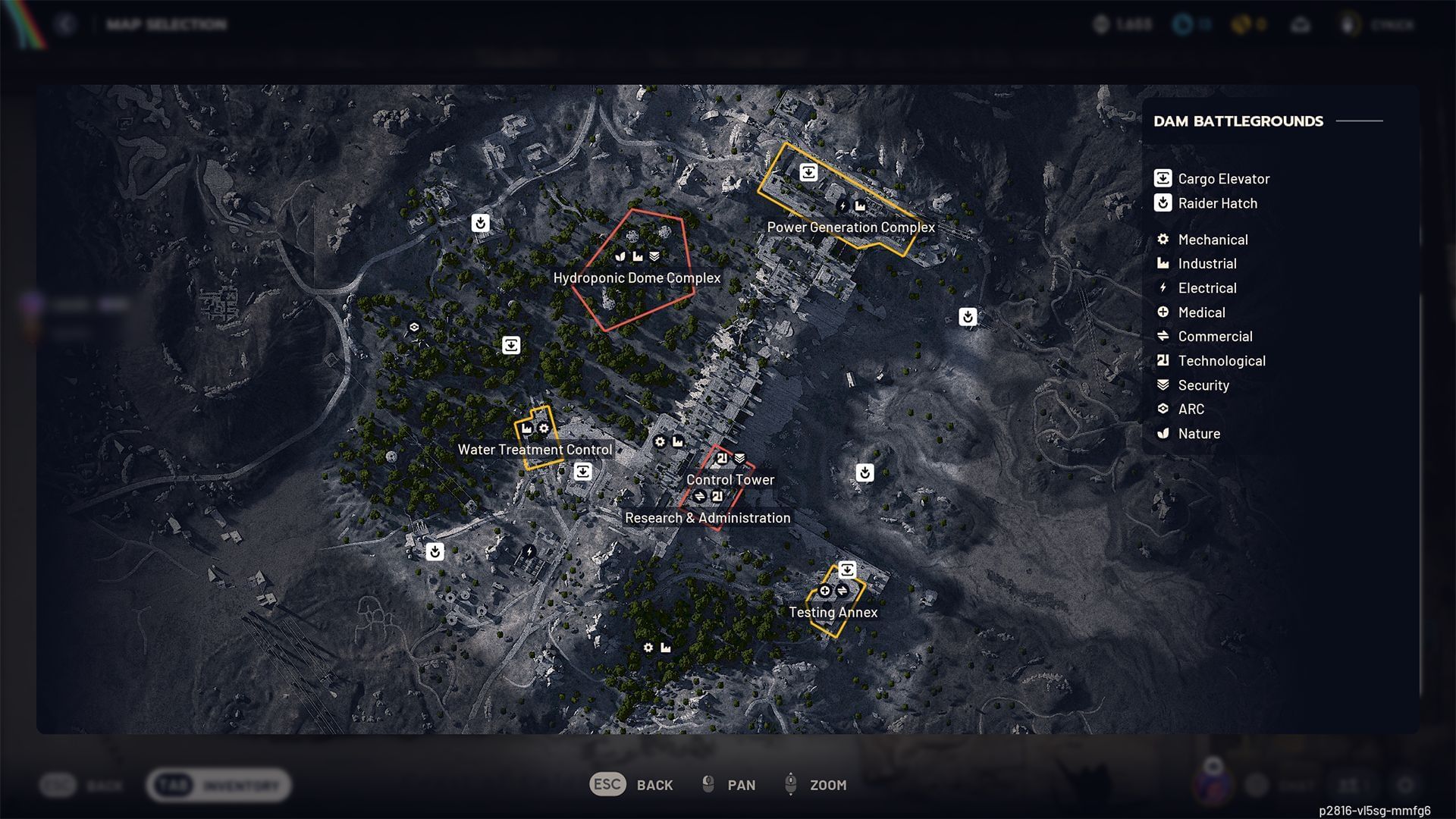 Arc Raiders maps have various categories, like Electrical, for named POIs (Image via Sportskeeda Gaming | Embark Studios)