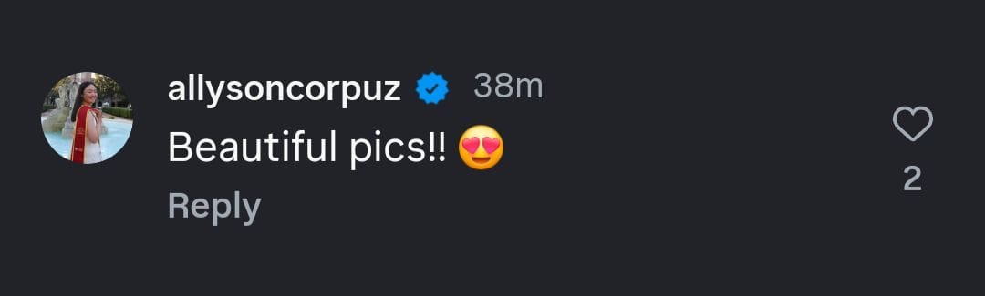 Allisen Corpuz also commented