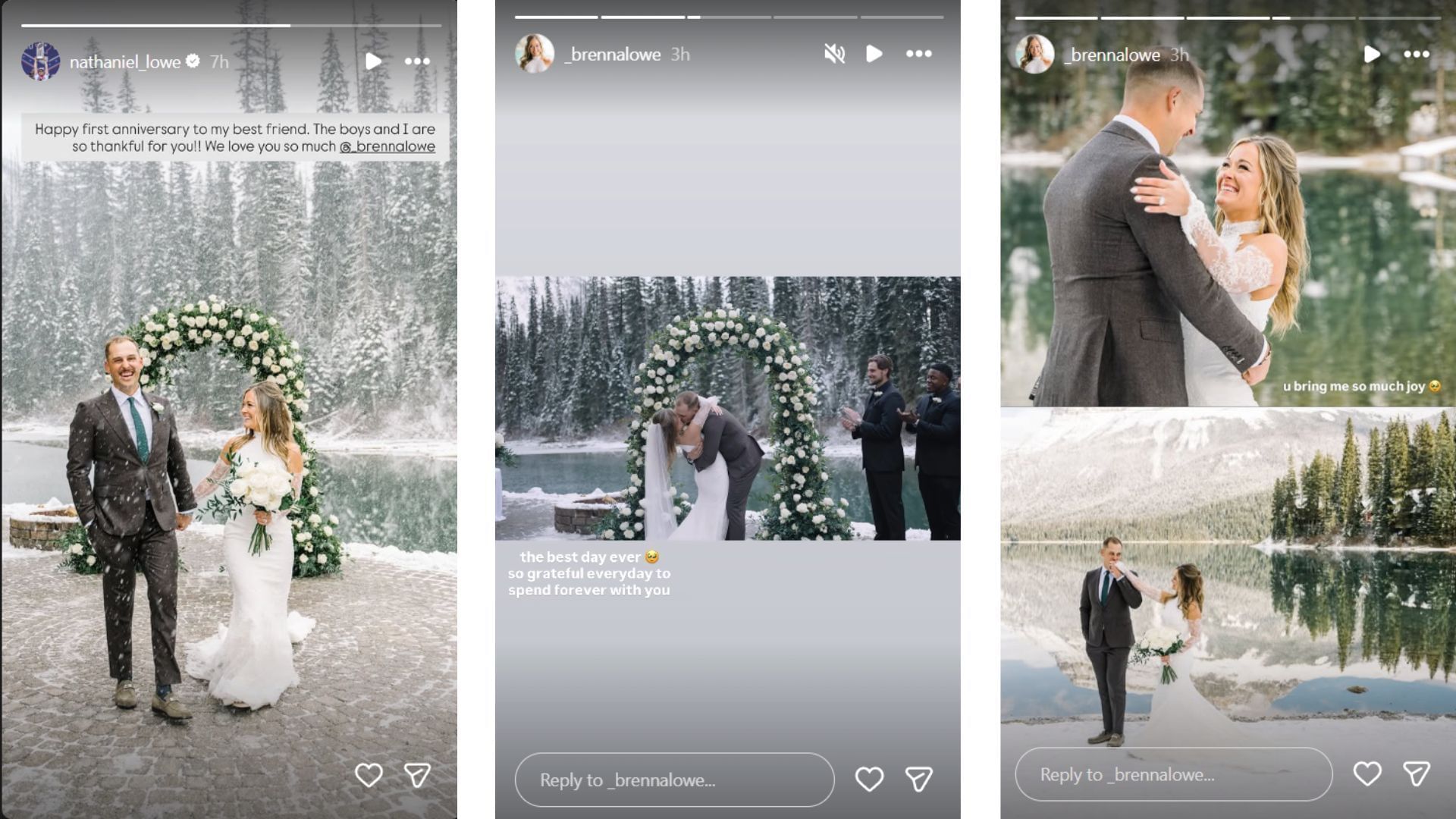 Príbehy Instagramu Nathaniel Lowe a Brenna Lowe (Zdroj: Instagram @nathaniel_lowe, @_brennalowe)