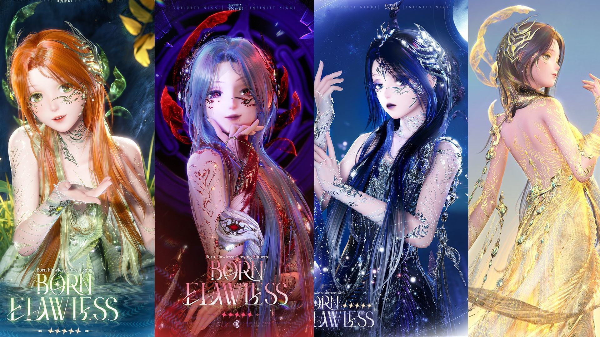 All evolutions for the Born Flawless outfit (Image via Infold Games)