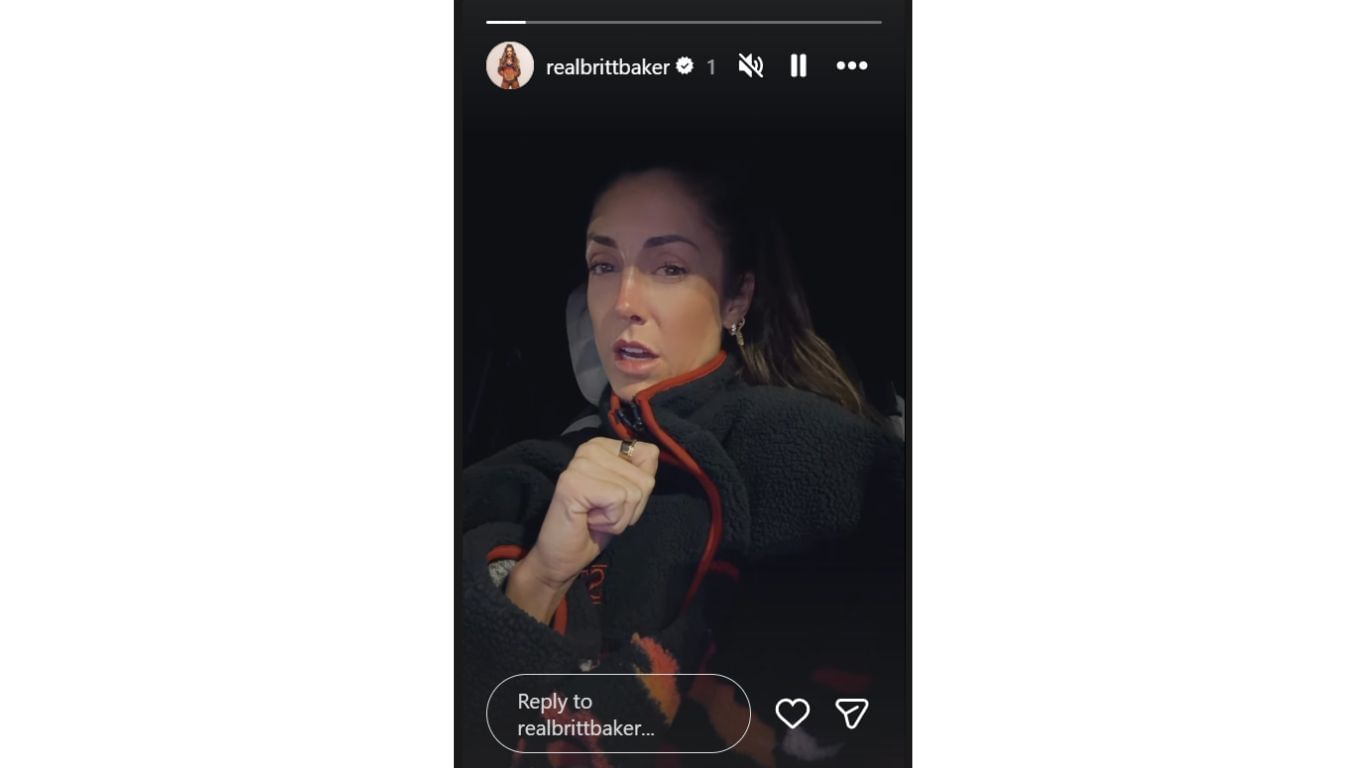 Britt Baker shared an update in a video message on her story [Screengrab via Baker&#039;s Instagram account]