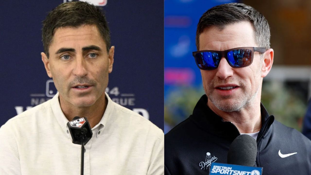 San Diego Padres GM A.J. Preller (L), LA Dodgers GM Andrew Friedman (R) (Images from - Getty)
