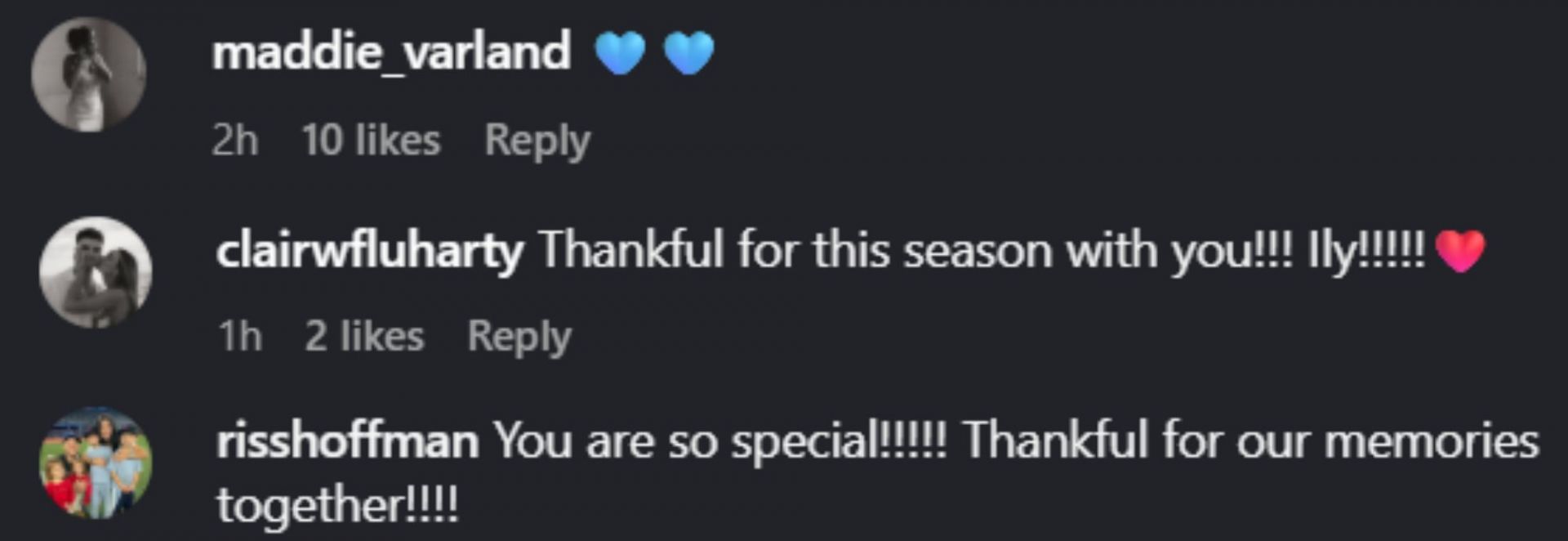 Screenshot of comments [Image Source: Instagram/jessicagbassitt]