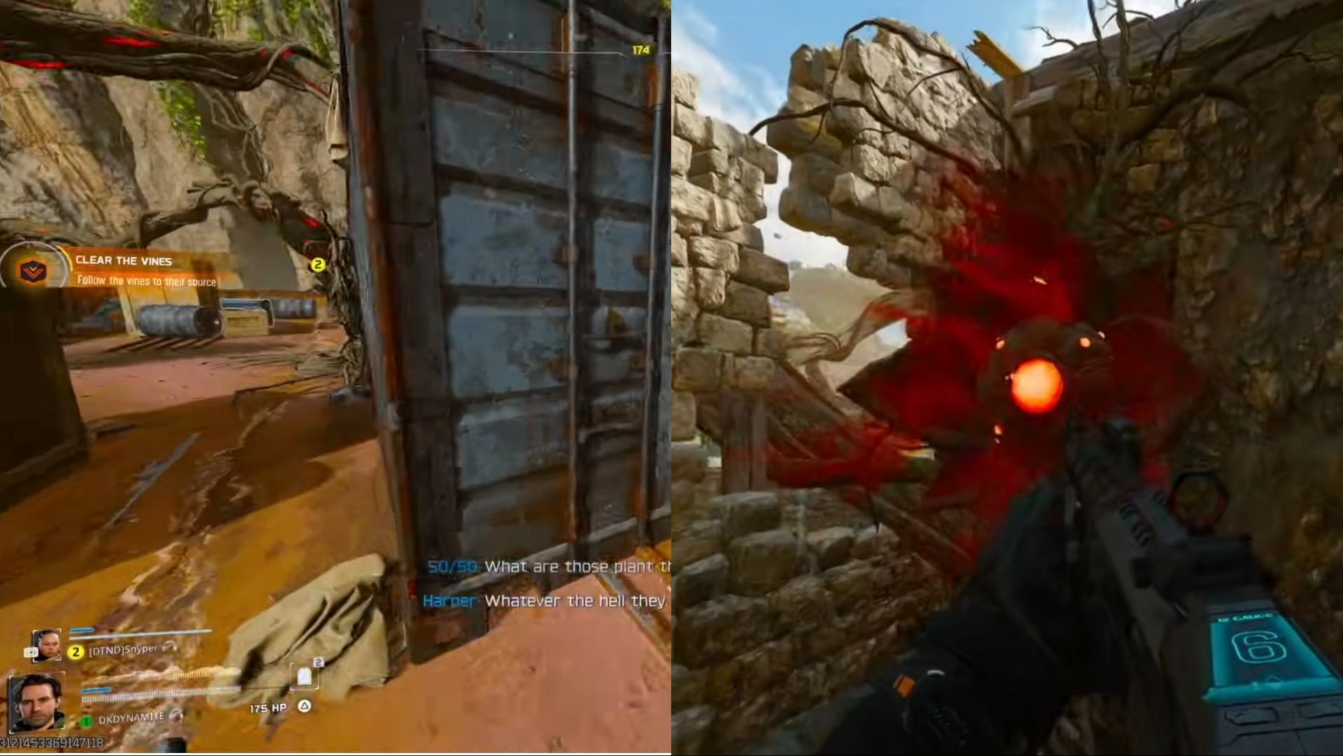 Destroy the two vines in Black Ops 7 Distortion mission (Image via Activision || YouTube/@dkdynamite1)