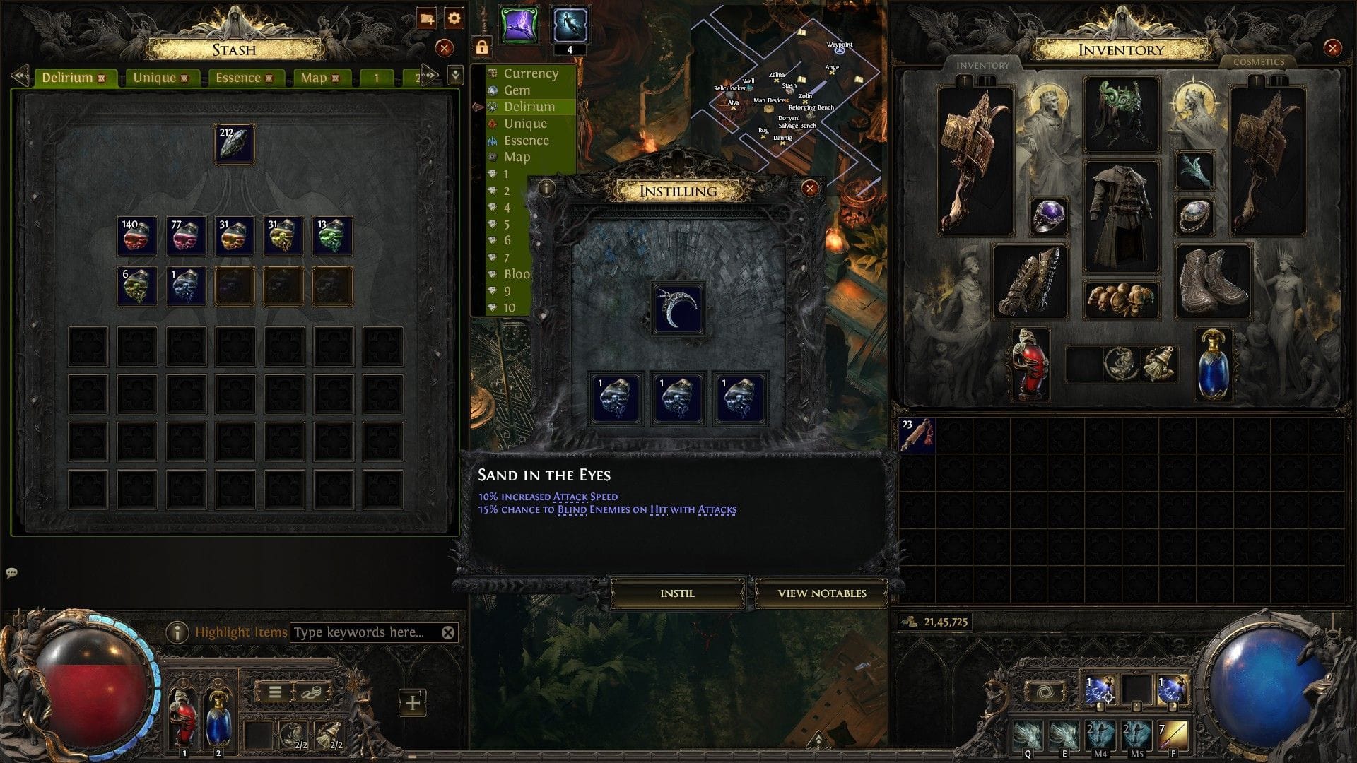 Right-click on the Liquid Emotion to open the craft window (Image via GGG)