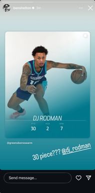 Ben Shelton's Instagram story