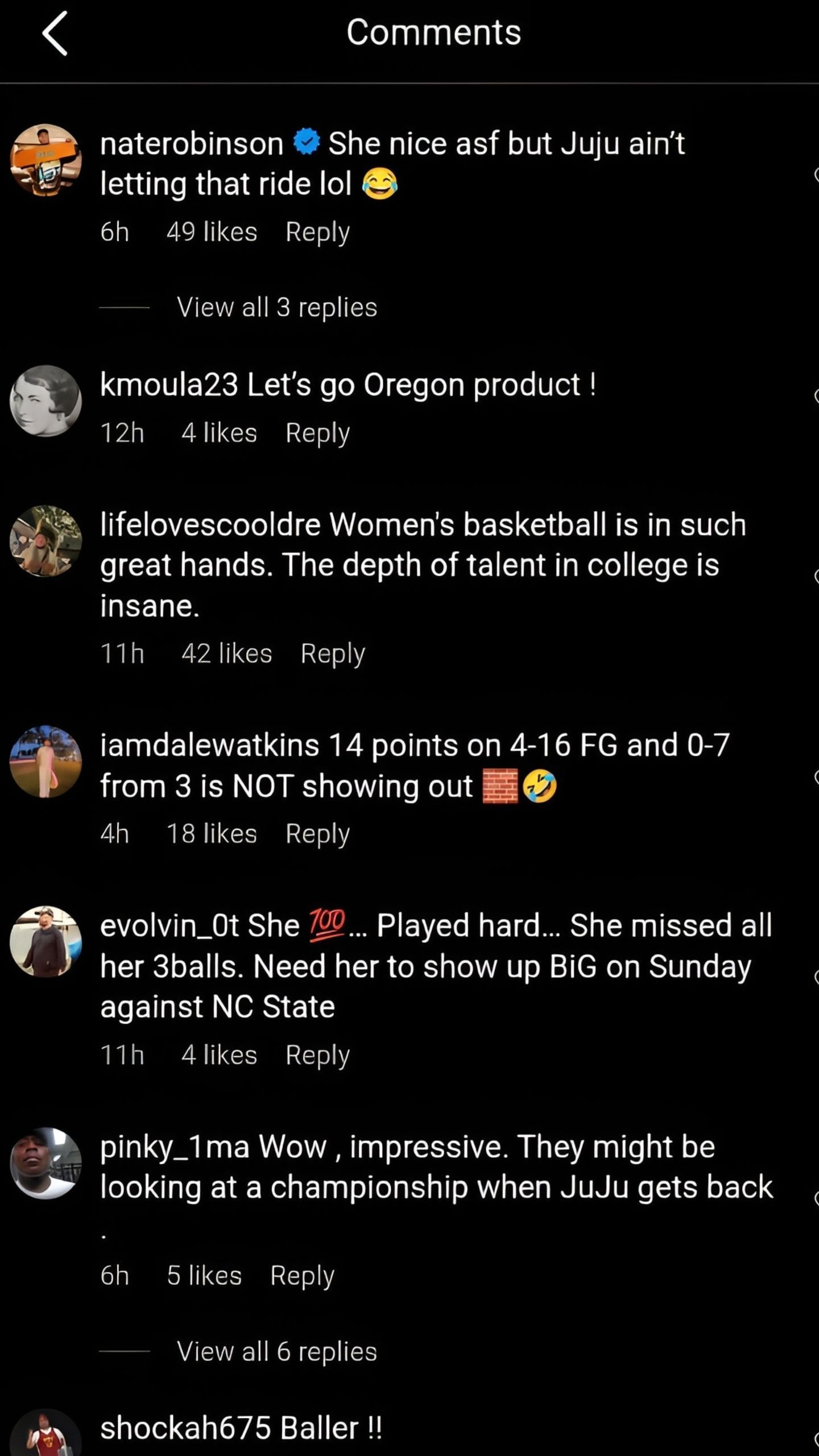 Robinson&#039;s comment on the post