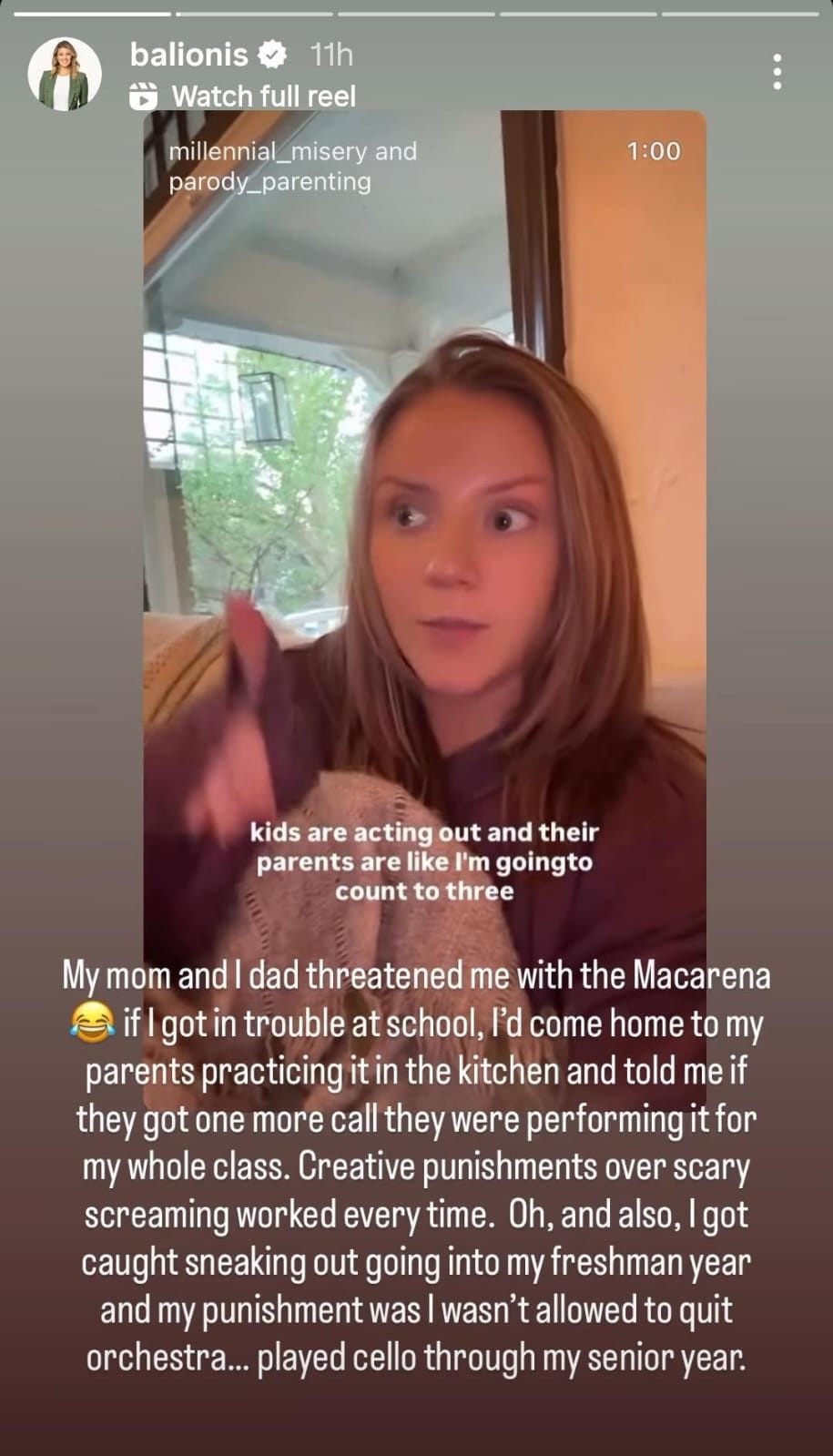 Amanda Balionis&#039; status ( via Amanda Balionis&#039; Instagram story)