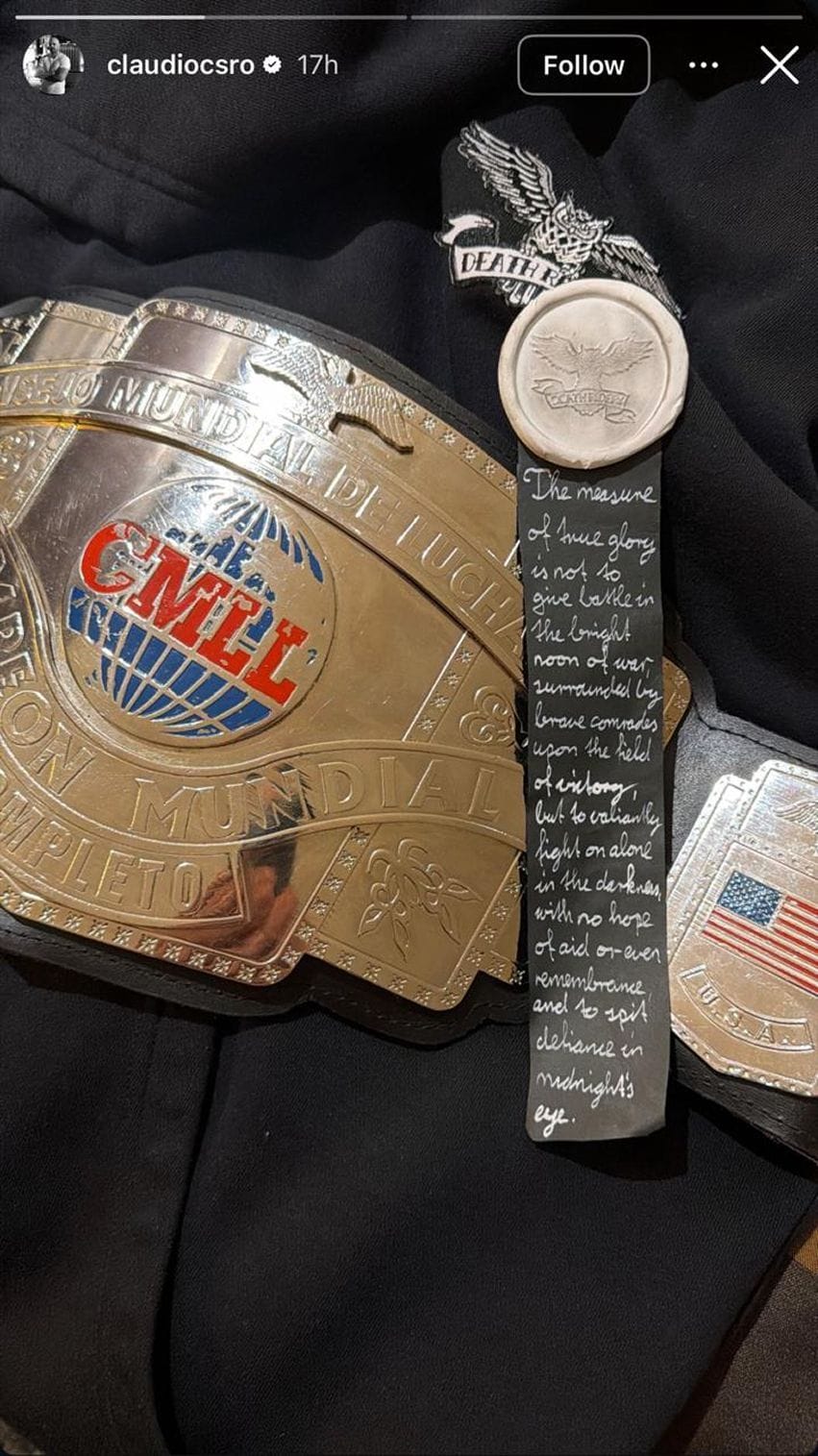 Screengrab of Claudio Castagnoli&#039;s Instagram Story (Image credit: @claudiocsro stories on Instagram)