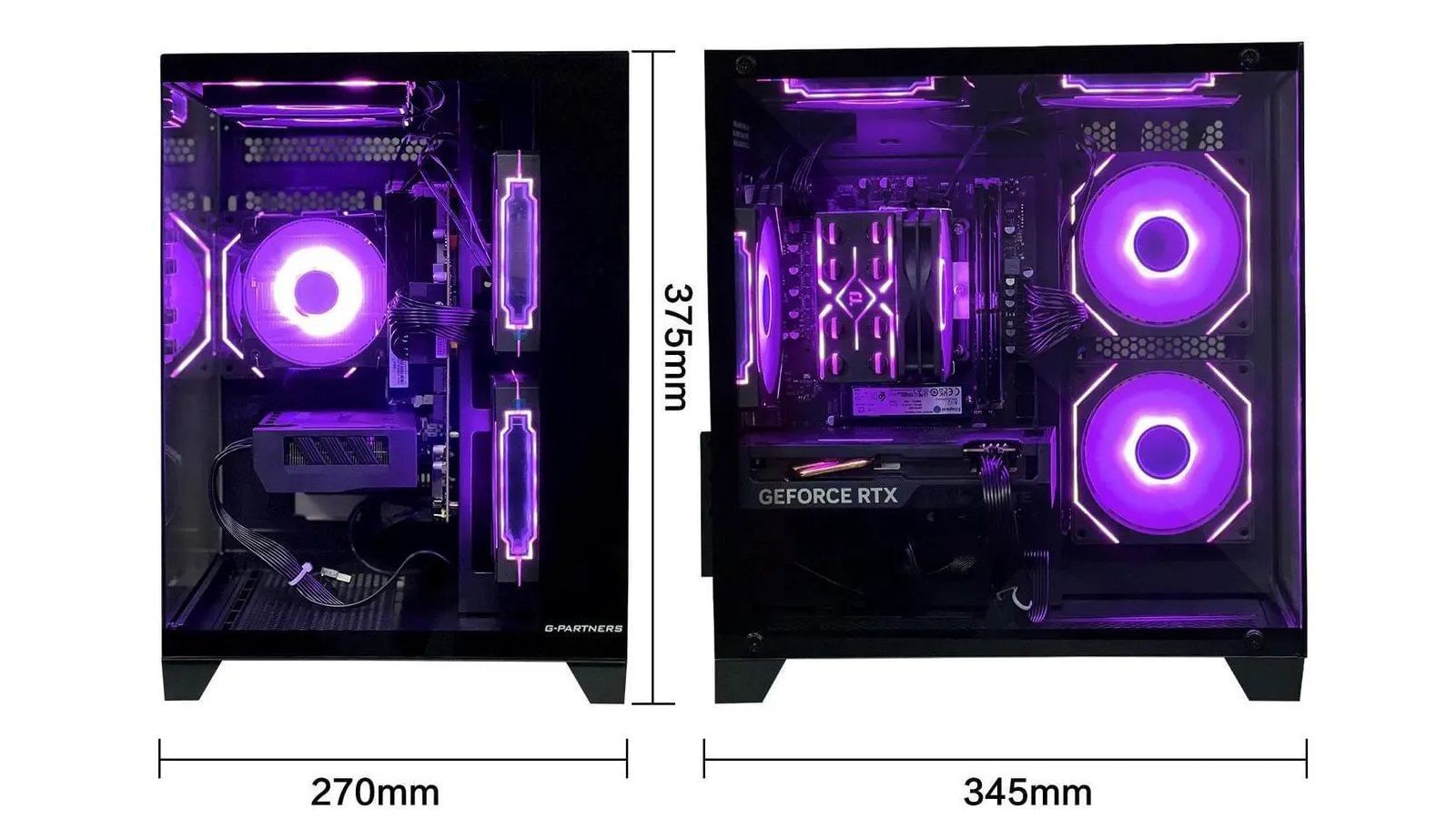The dimensions of the AOACE RTX 5060 Gaming PC (Image via AOACE)