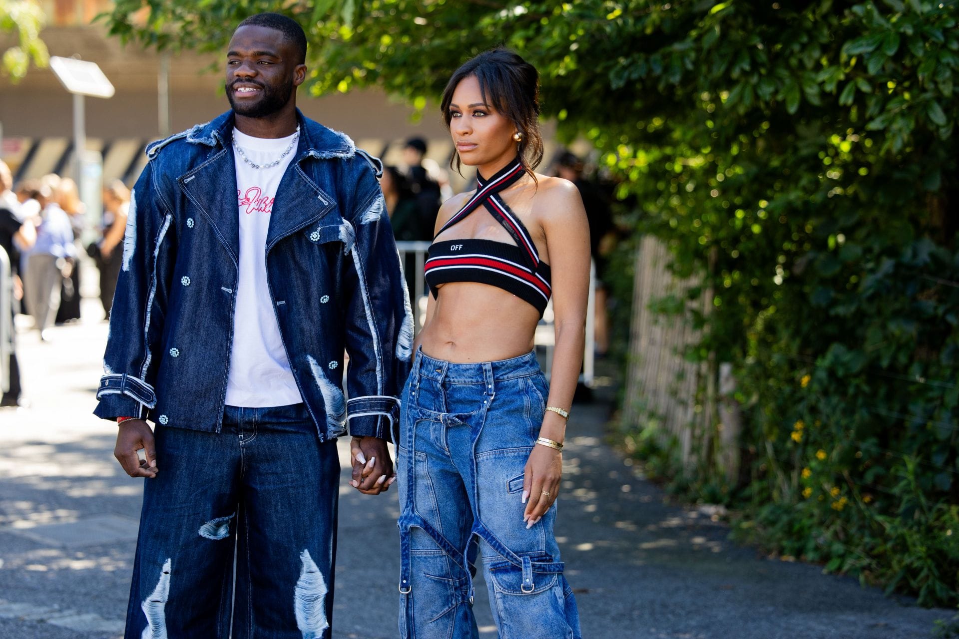 Frances Tiafoe with his girlfriend Ayan Broomfield during the New York Fashion Week - Source: Getty