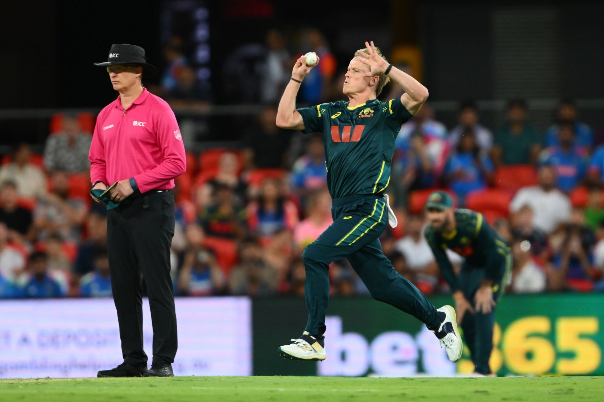 Nathan Ellis was the pick of Australia&#039;s bowlers. (Credits: Getty)