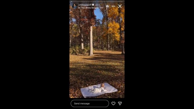 Christen Harper and her daughter Romy are enjoying the fall vibes. (Photo via Christen Goff&#039;s Instagram Story)