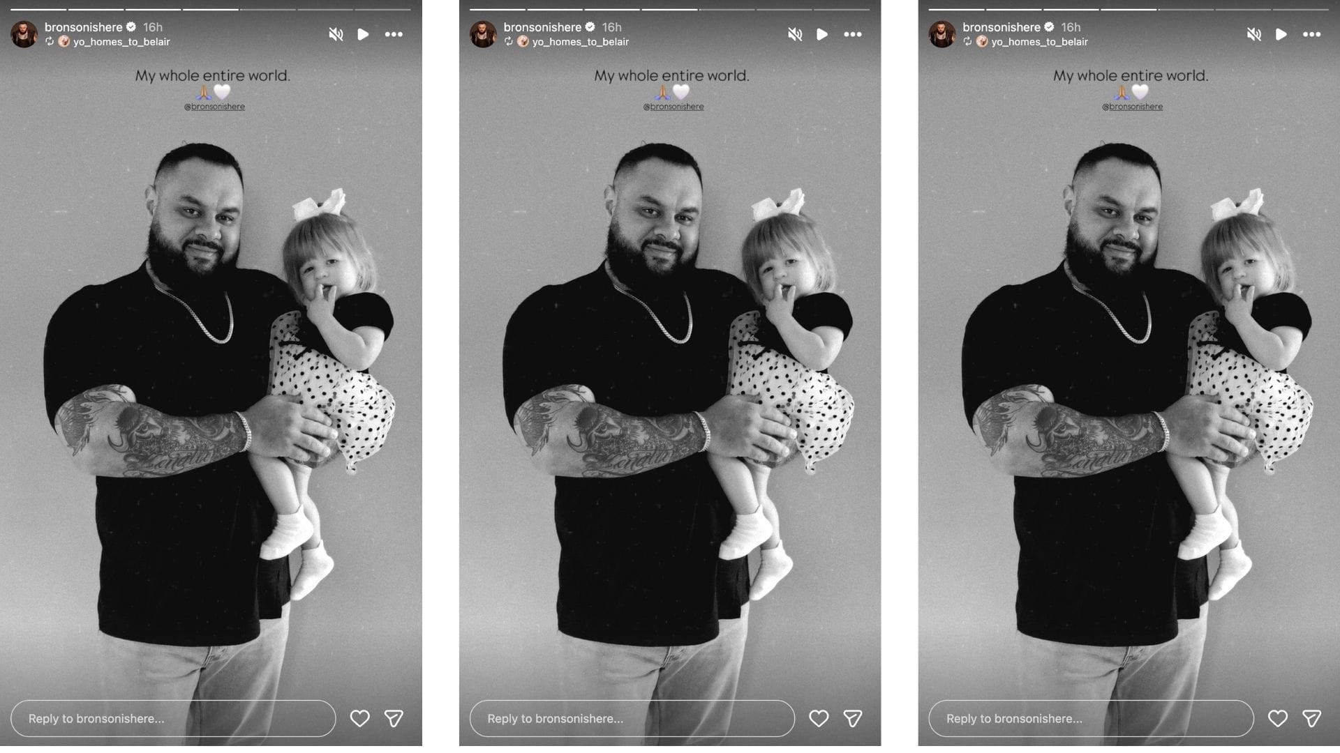 Reed shared a heartfelt update today. [Image credit: Bronson Reed&#039;s Instagram story]