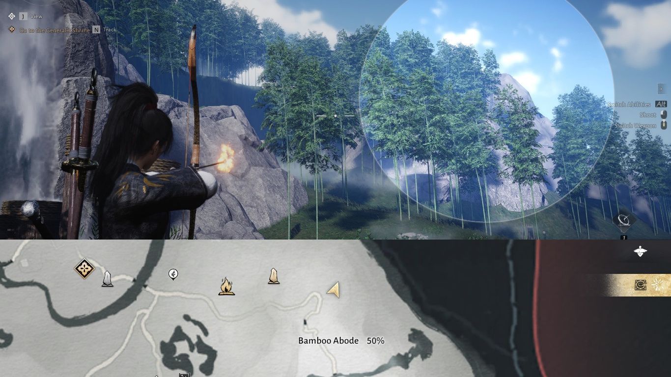 It&#039;s the tallest cliff looking right-side from the waterfall (Image via Sportskeeda || NetEase)