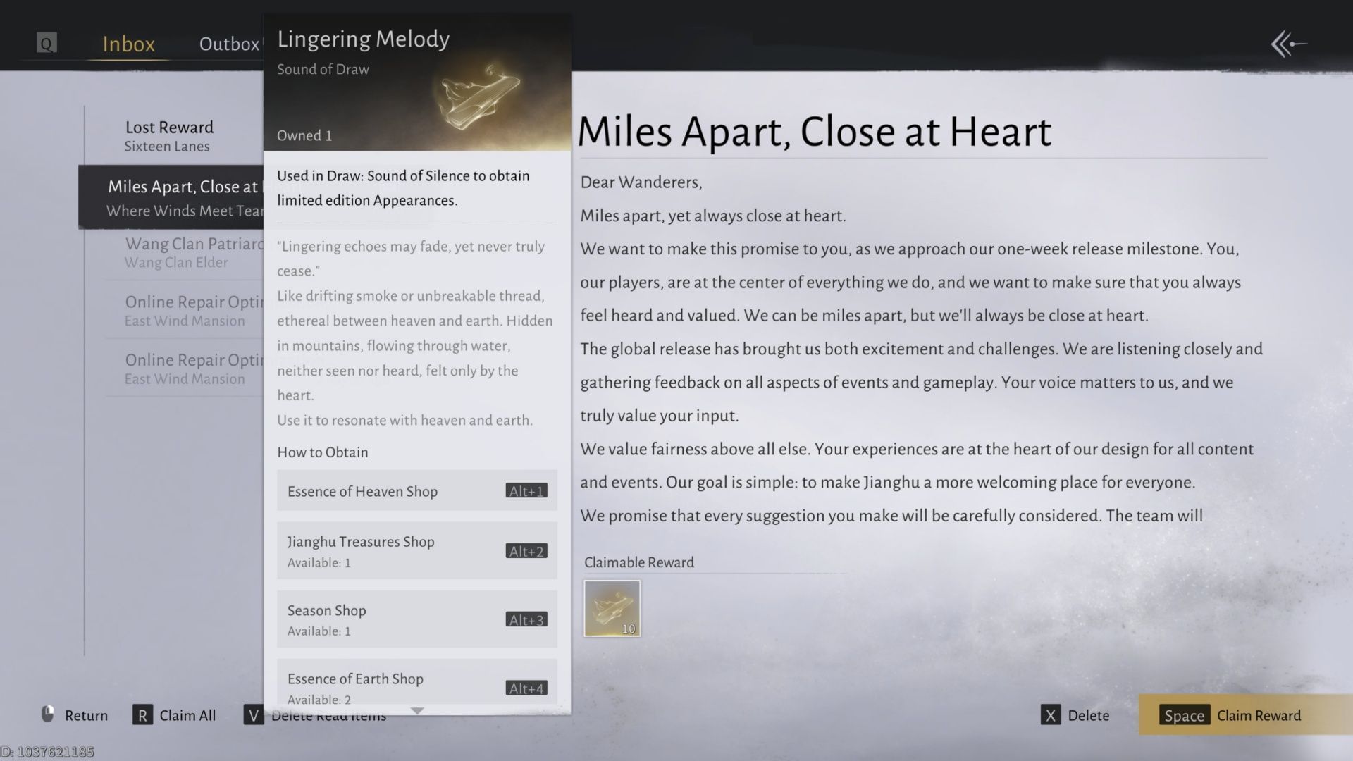 Just open the mail and claim your free rewards! (Image via NetEase)