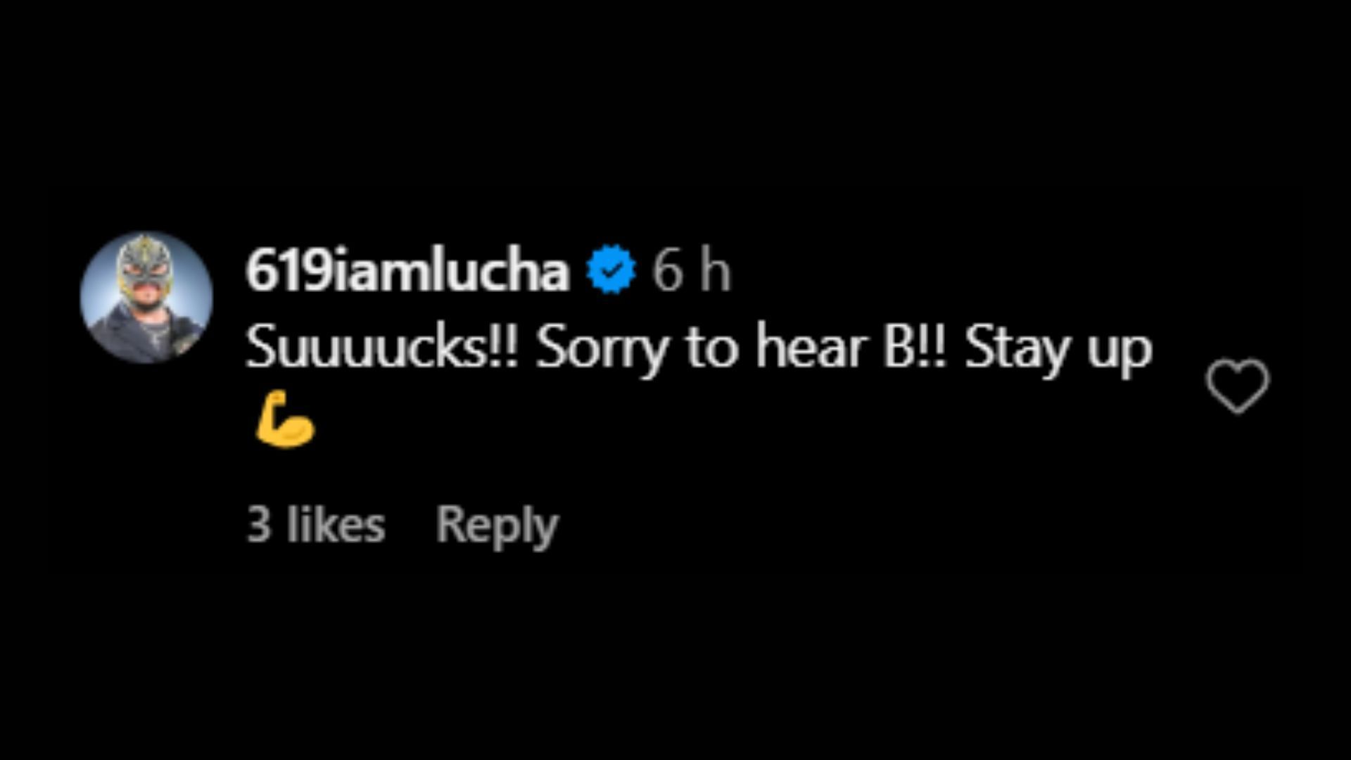 Mysterio sends Cage a message. (Image via @briancage on Instagram)