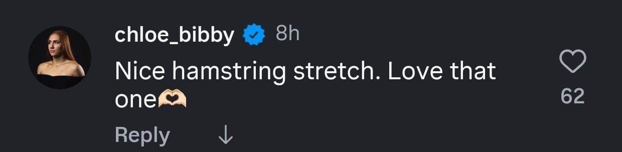 Chloe Bibby&rsquo;s comment (Photo: Instagram/@caitlinclark23)