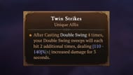 The Unique effect of the Twin Strikes is built around the Double Swing skill in Diablo 4 (Image via Blizzard Entertainment)