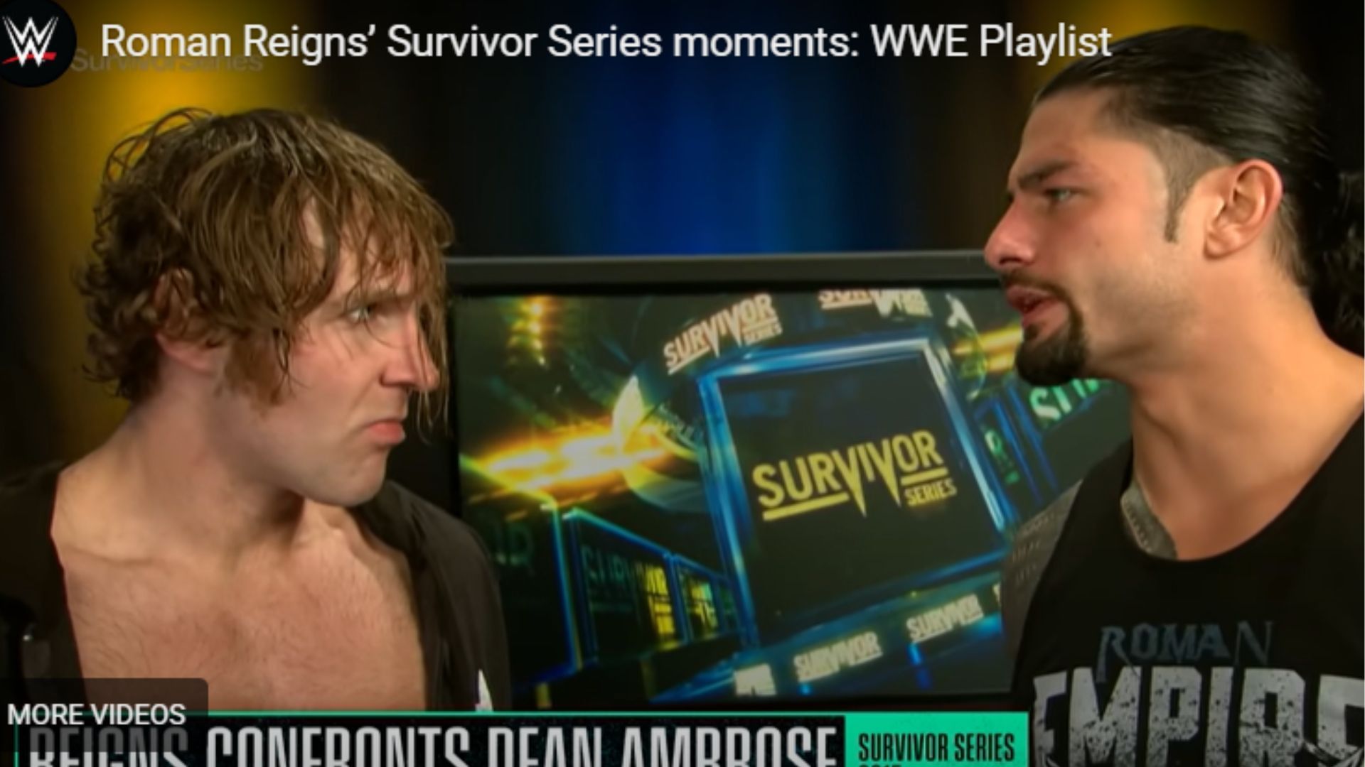 Jon Moxley (fka Dean Ambrose) and Roman Reigns [Image source: WWE&#039;s YouTube channel]