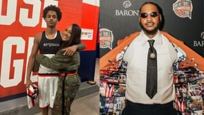 Carmelo Anthony and Ex-Wife La La Anthony Stay Side-by-Side to Cheer on Son Kiyan Anthony against Houston