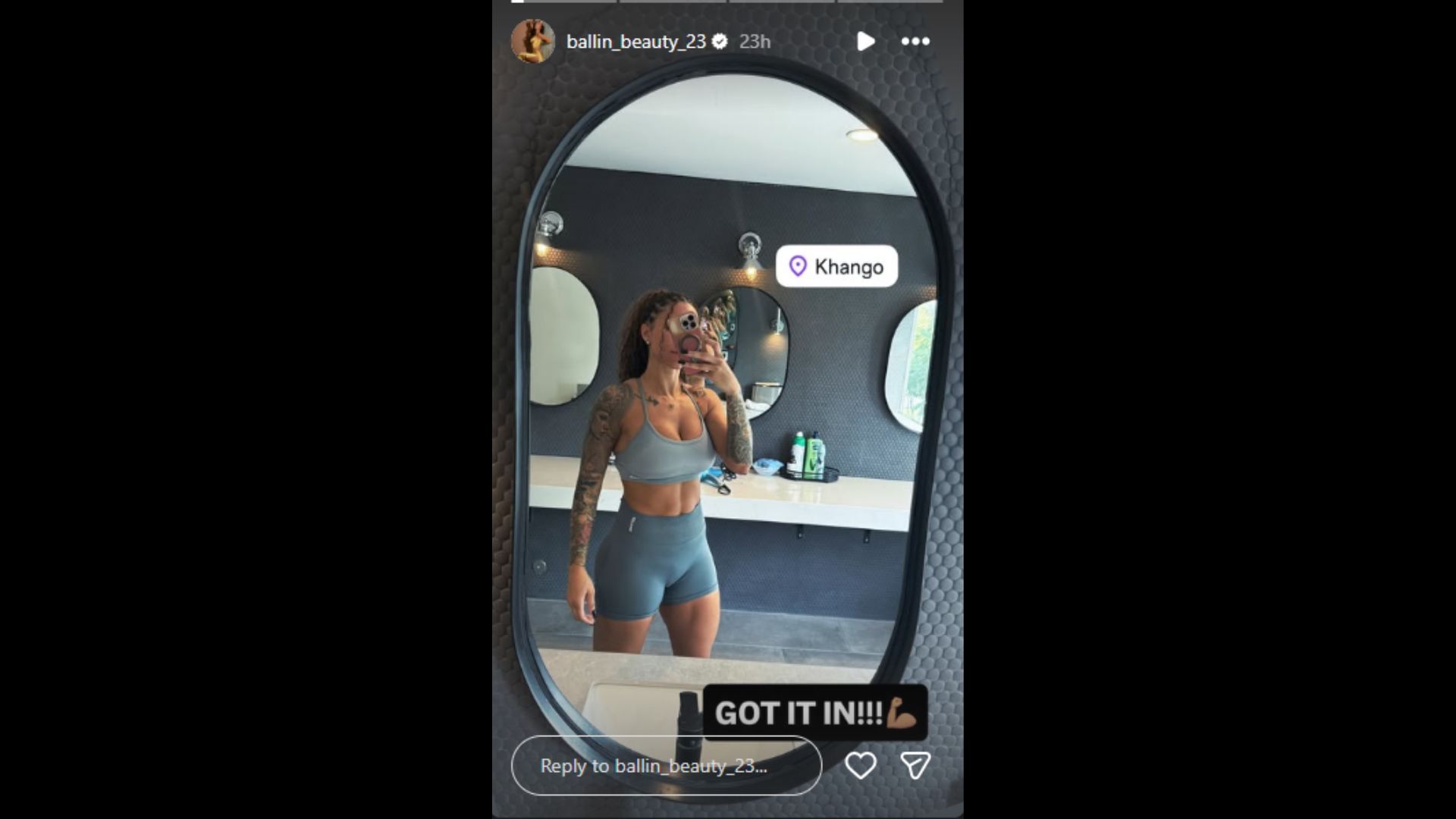 Darius Slay&#039;s wife, Jennifer, showed off her toned physique. (Credit: ballin_beauty_23)