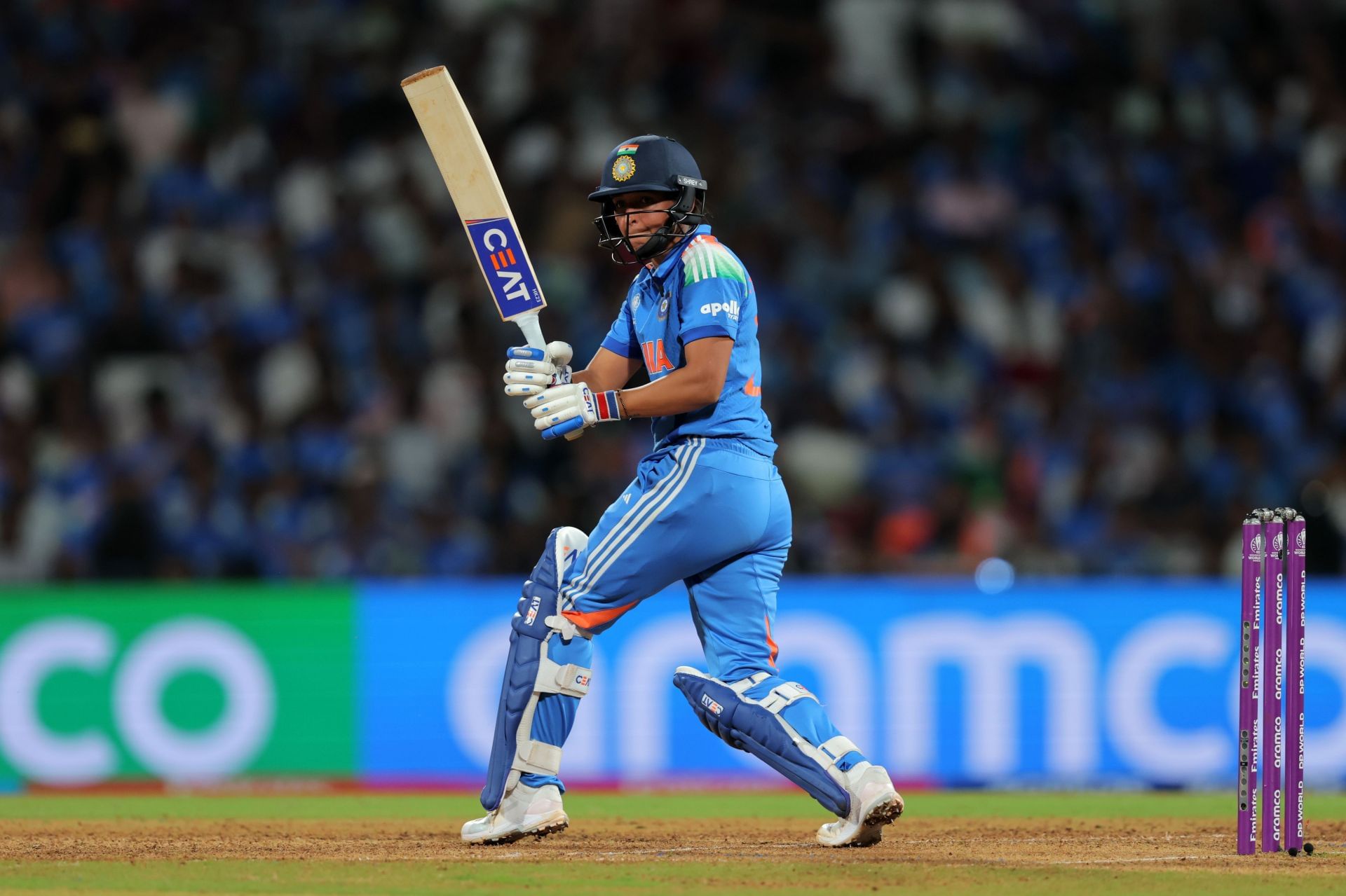 Harmanpreet Kaur batting. (Image Credits: Getty)