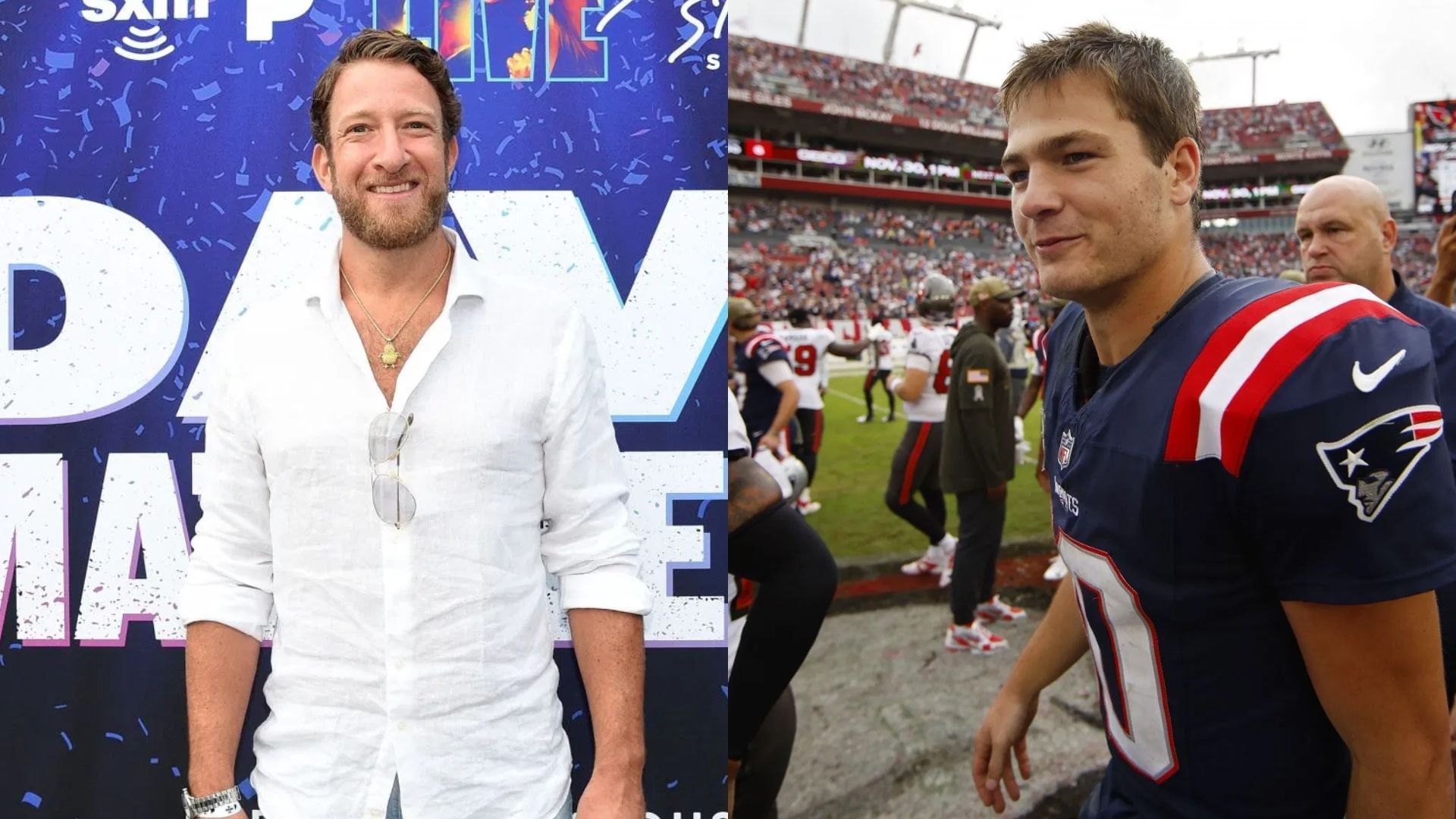 Dave Portnoy reacts to Drake Maye, Patriots beating Buccaneers to seize AFC East lead - via Getty/CMS 