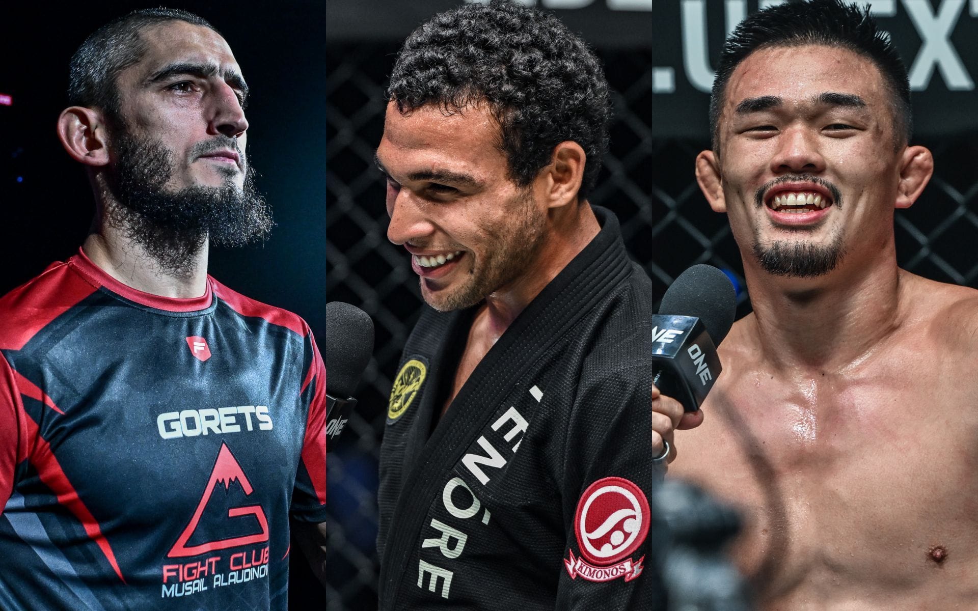 From left to right: Alibeg Rasulov, Tye Ruotolo, Christian Lee | Image by ONE Championship