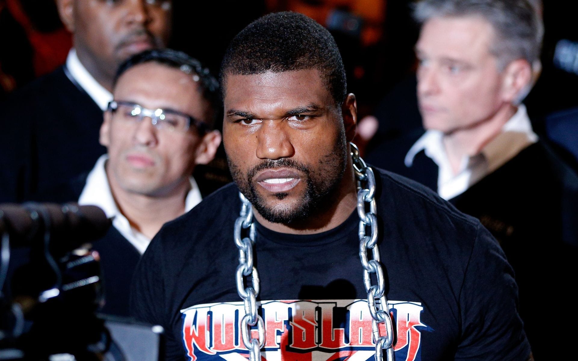 Quinton Jackson (pictured) walking out to his UFC fight against Glover Teixeira. [Image courtesy: Getty Images]