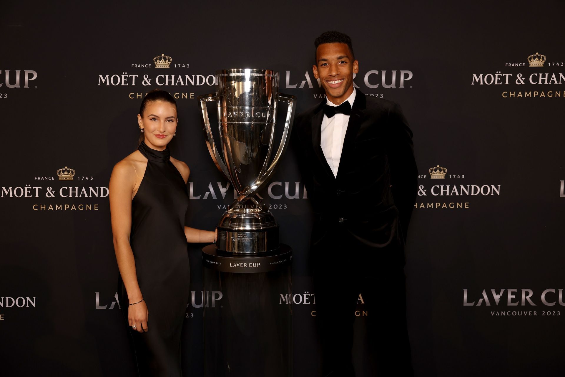 Nina Ghaibi and Felix Auger-Aliassime at the Laver Cup 2023. (Photo: Getty)