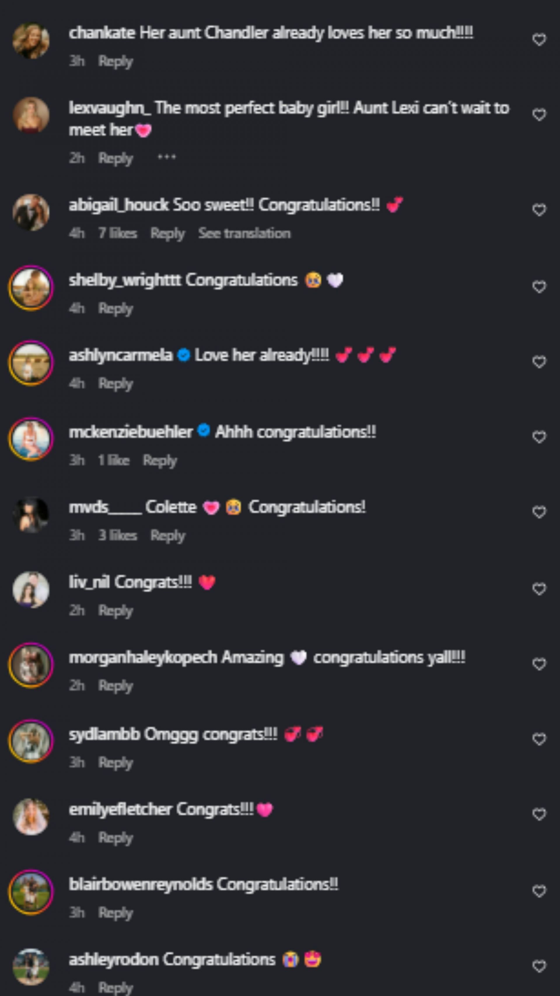 Screenshot of comments [Image Source: Instagram/rachelcrochet_]