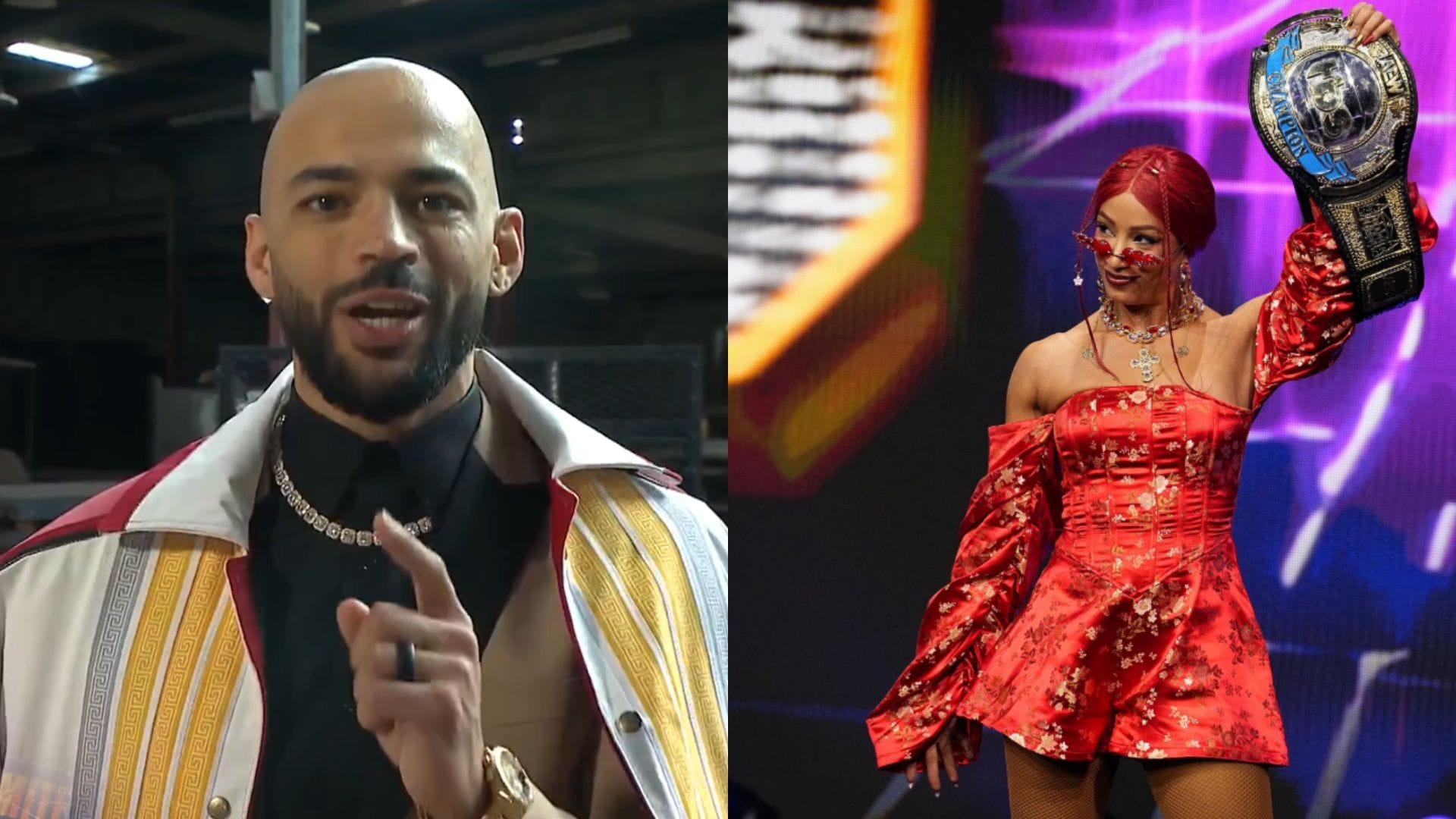 Ricochet (left) / Mercedes Mone (right) [Image Credits: X profiles of AEW and Mone]